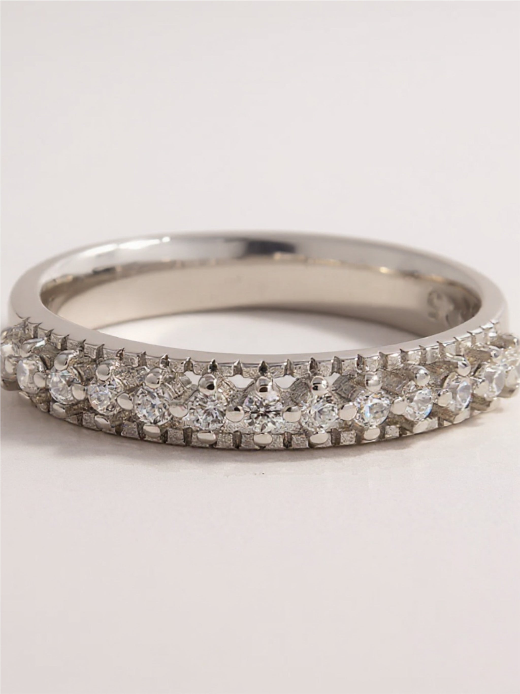 925 Sterling Silver Inlaid CZ Ring