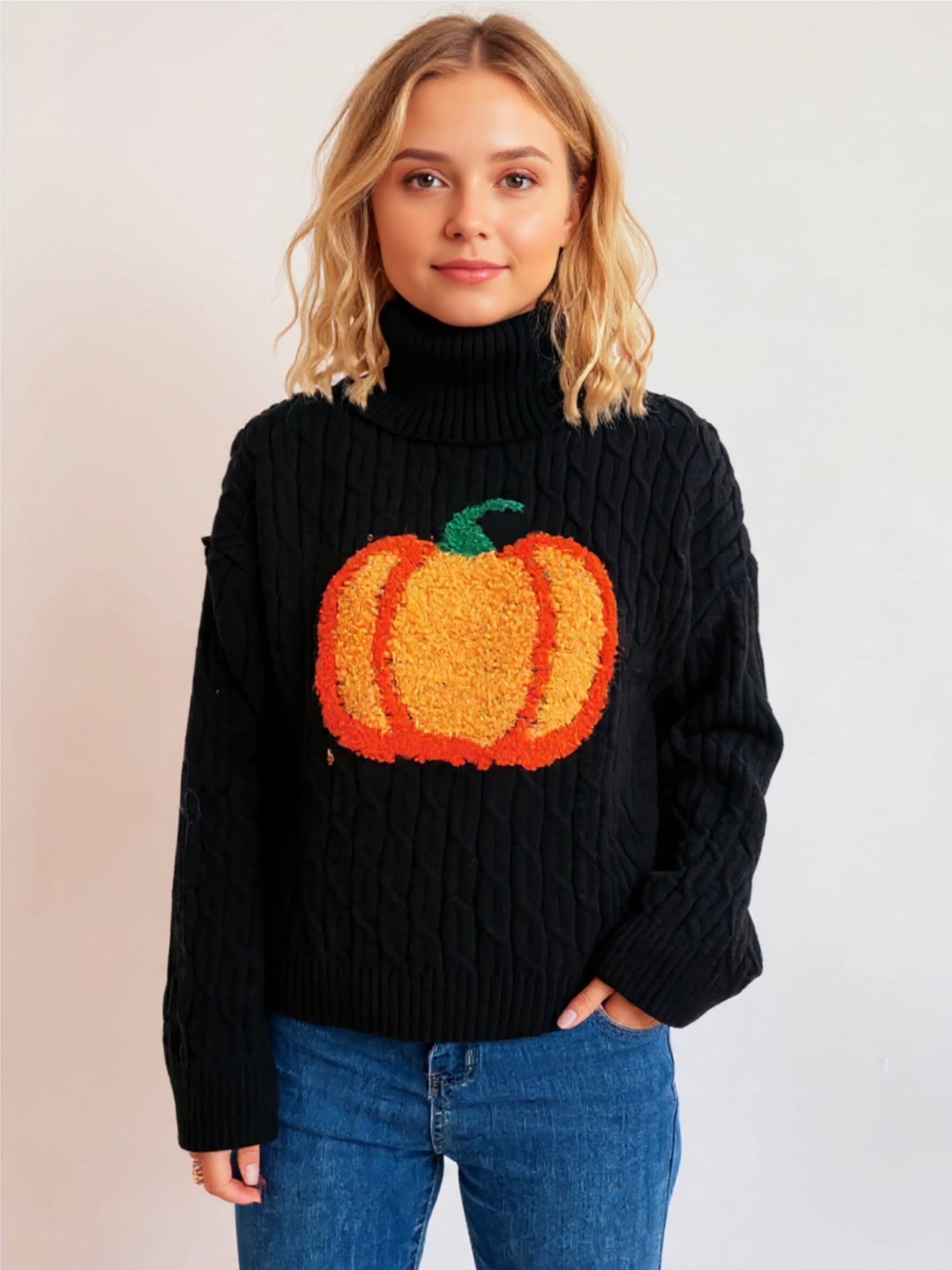 Pumpkin Turtleneck Sweater