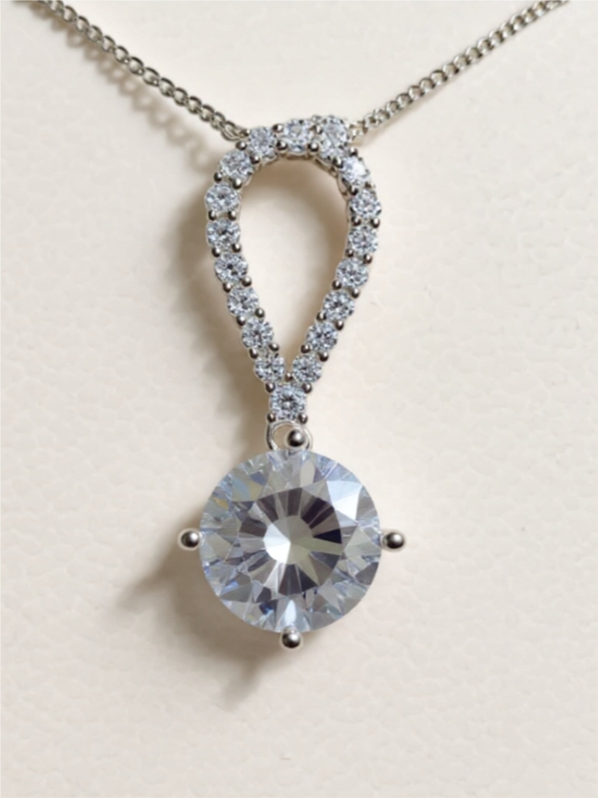 5 Carat Moissanite 925 Sterling Silver Teardrop Necklace