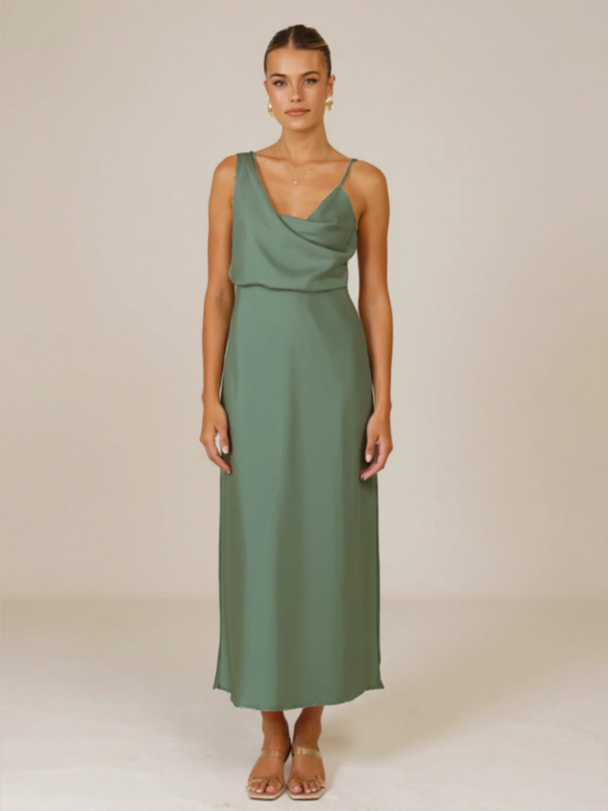 Satin Scoop Neck Dress