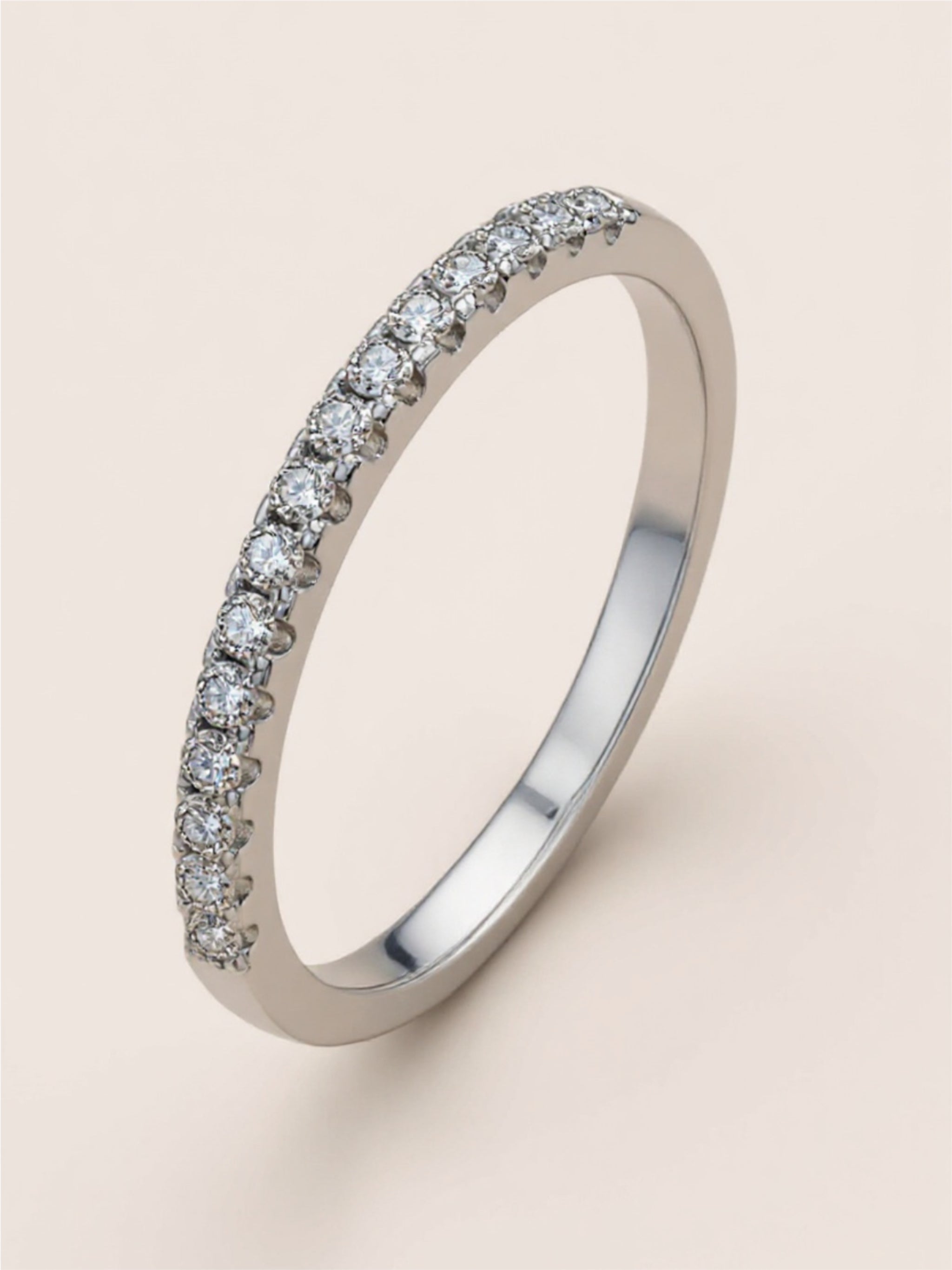 Moissanite 925 Sterling Silver Half-Eternity Ring