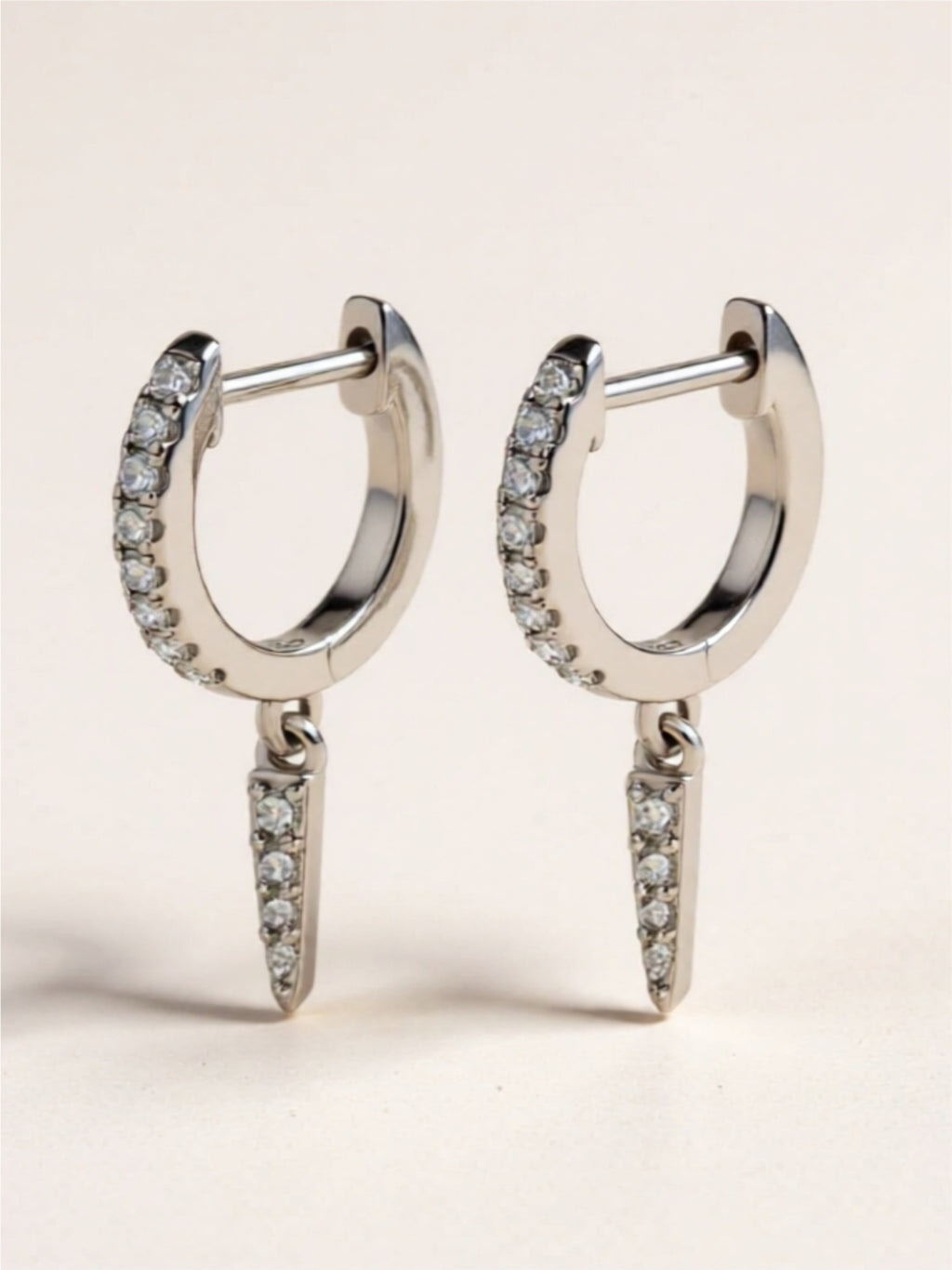 Moissanite 925 Sterling Silver Huggie Drop Earrings