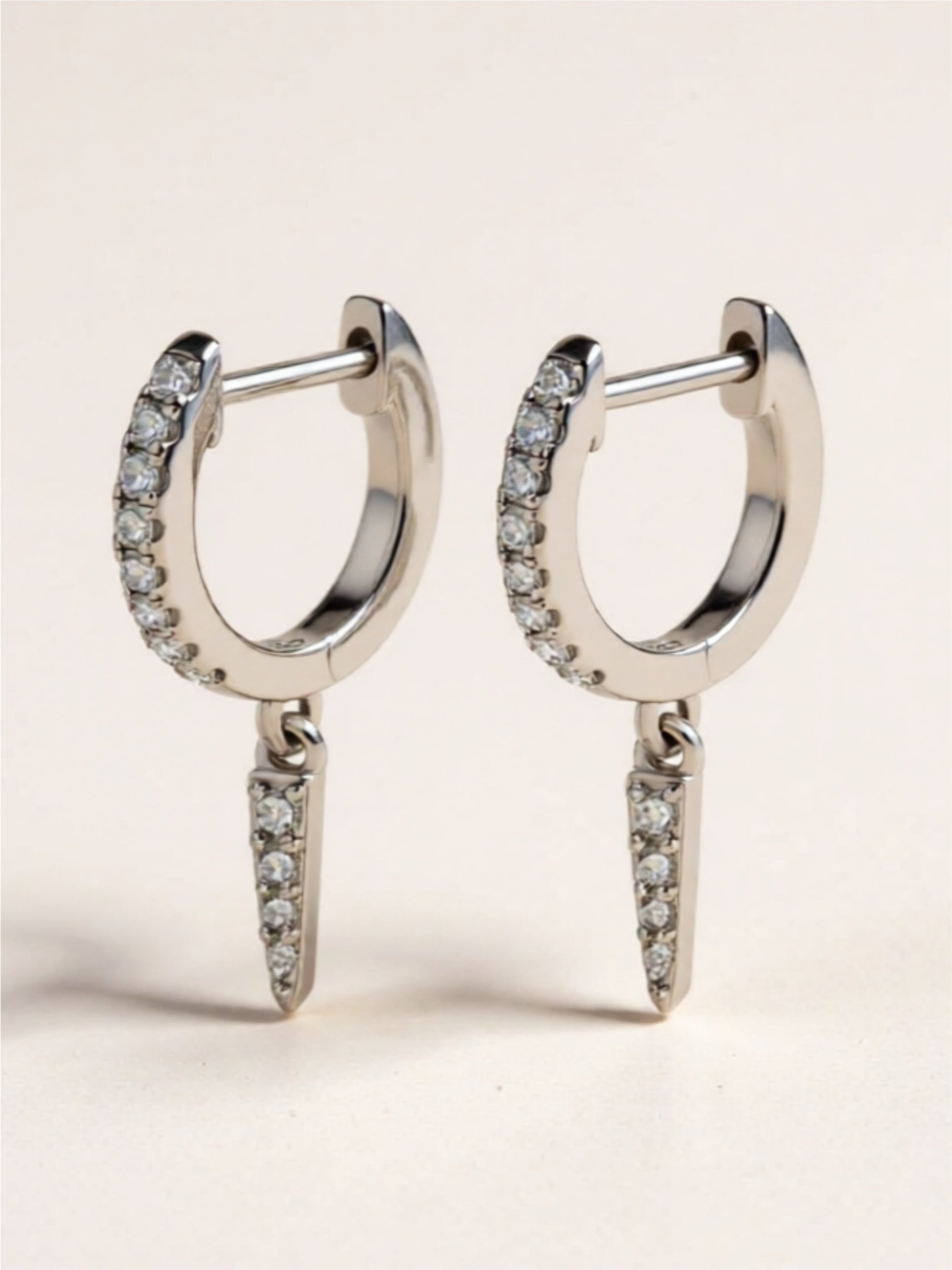 Moissanite 925 Sterling Silver Huggie Drop Earrings