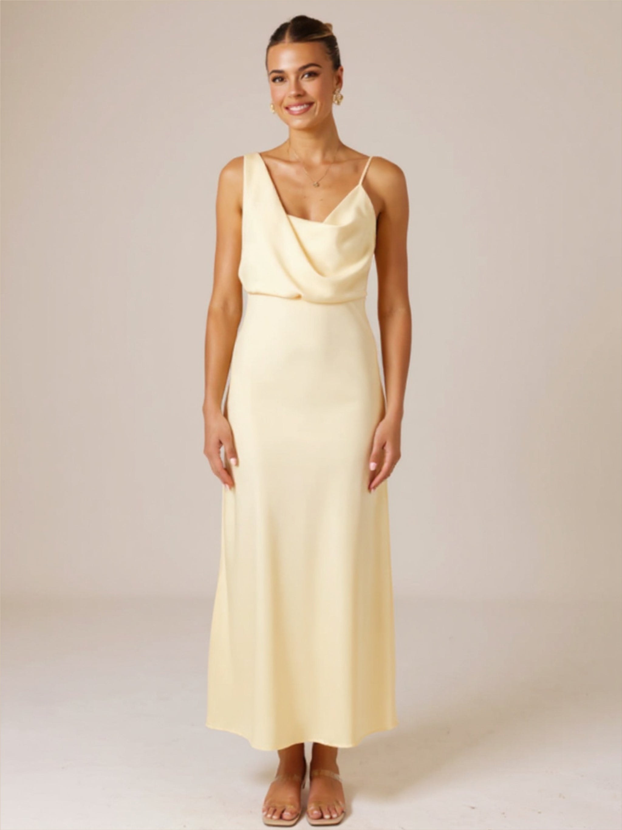 Satin Scoop Neck Dress