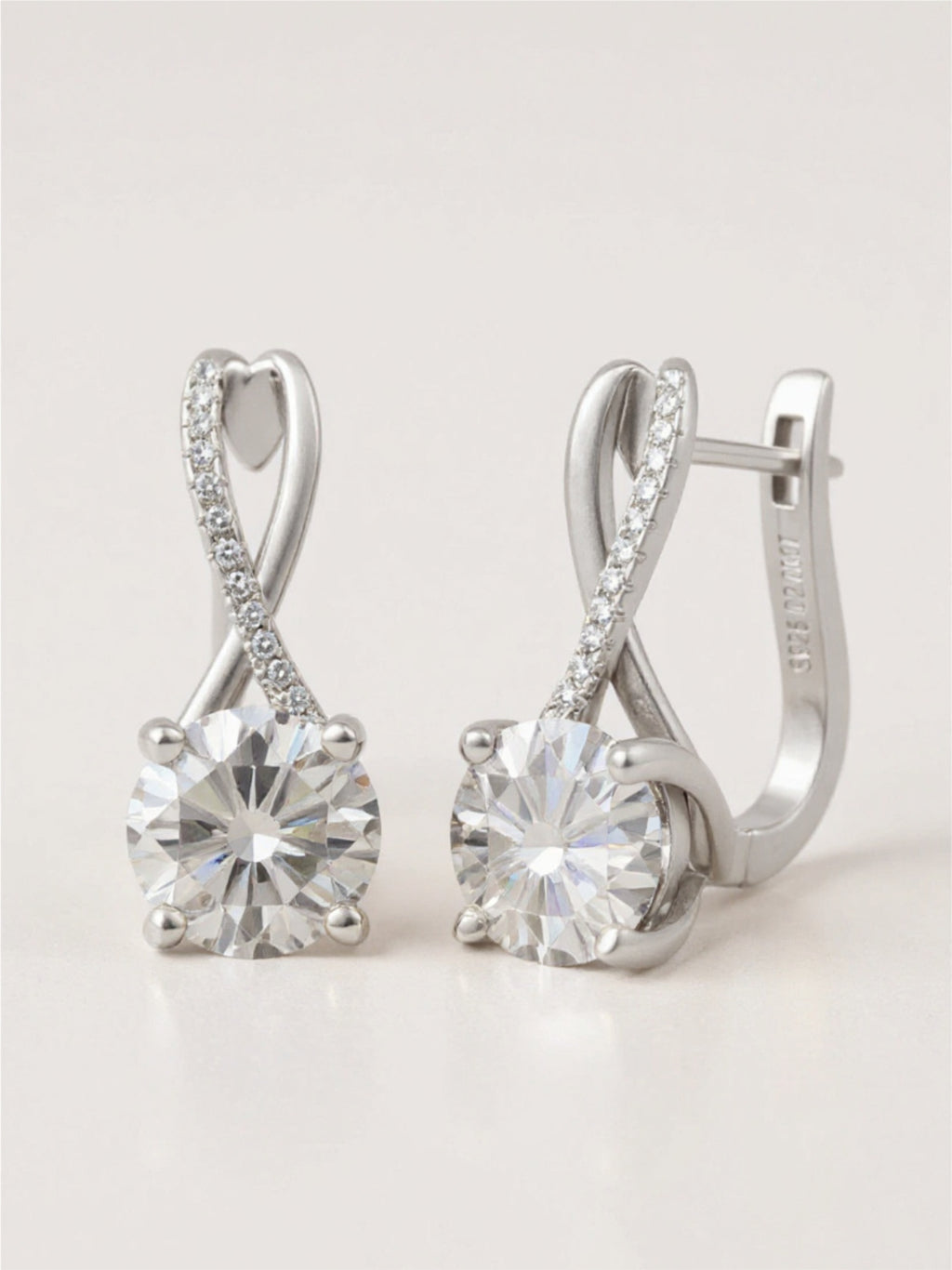 4 Carat Moissanite 925 Sterling Silver Earrings
