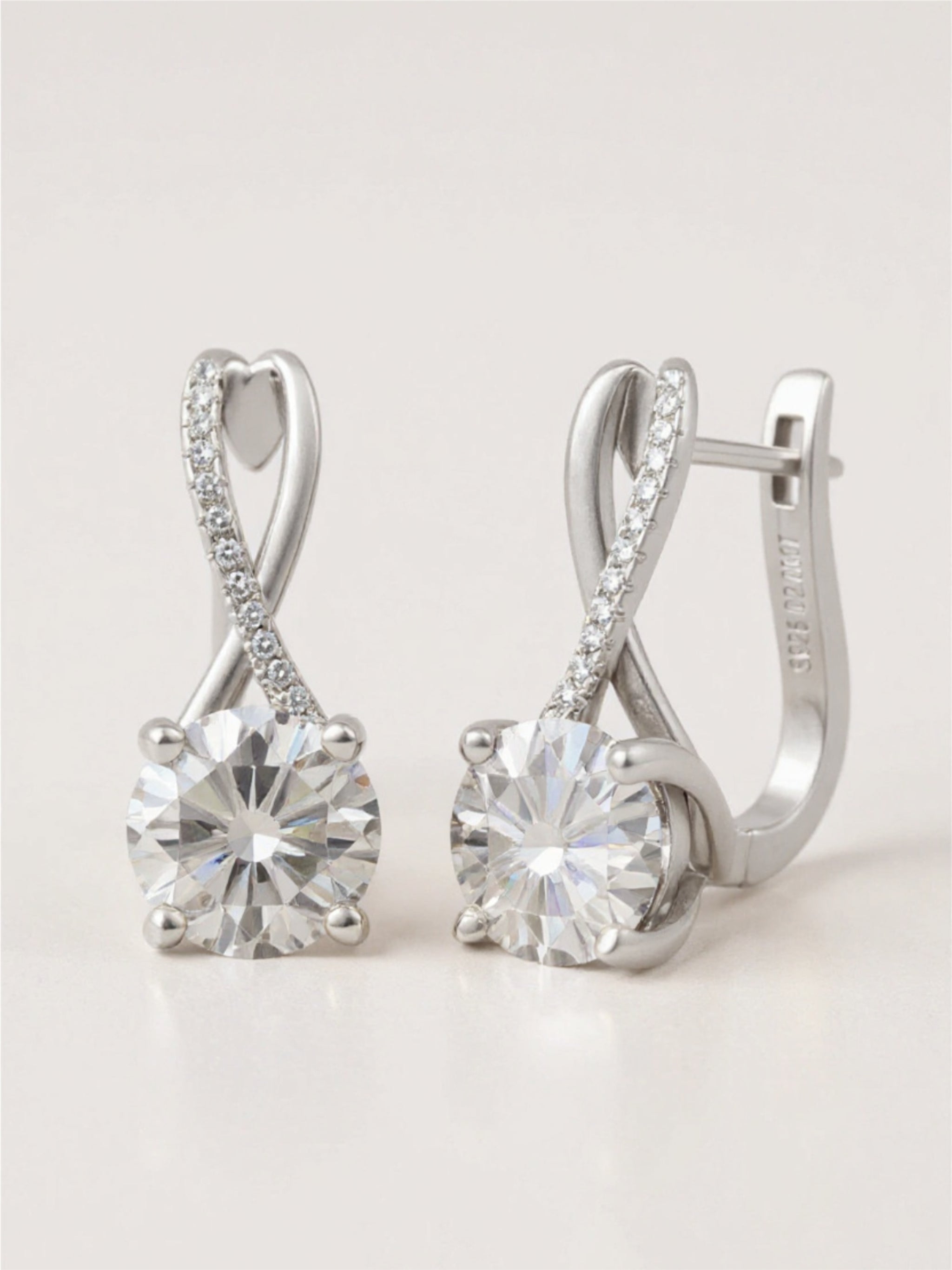 4 Carat Moissanite 925 Sterling Silver Earrings