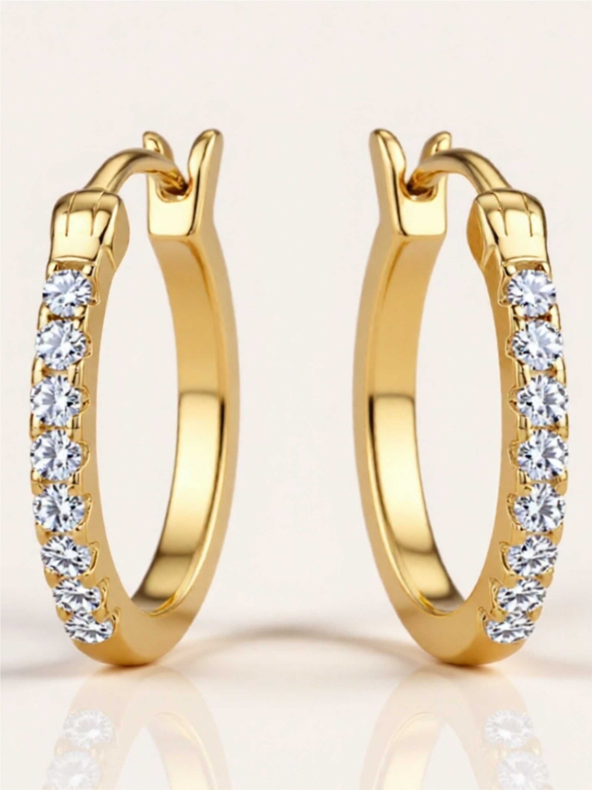 925 Sterling Silver Moissanite Huggie Earrings