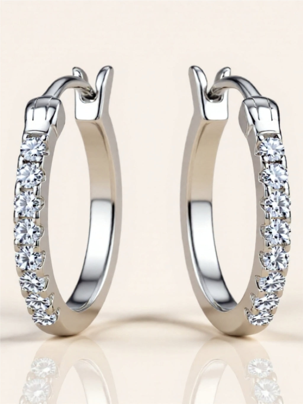 925 Sterling Silver Moissanite Huggie Earrings