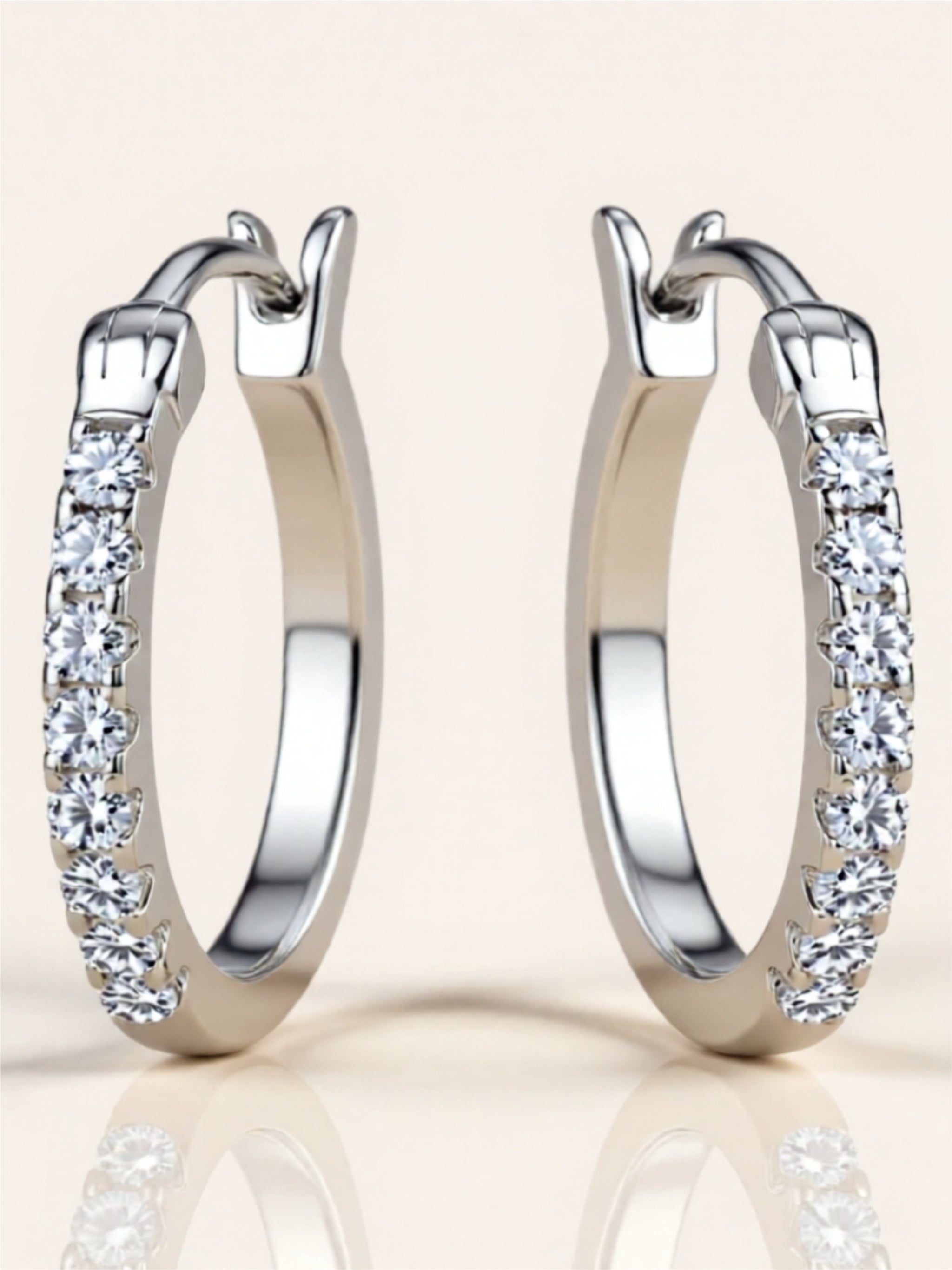 925 Sterling Silver Moissanite Huggie Earrings