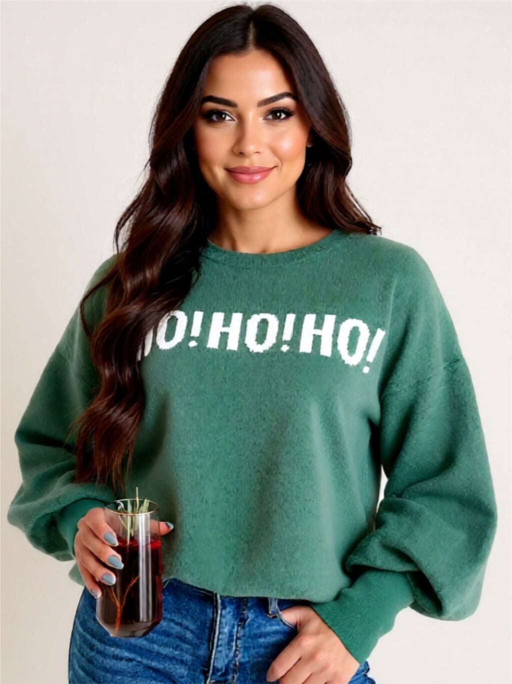 Holiday Graphic Knit Sweater – “Ho Ho Ho” & “Merry Christmas”