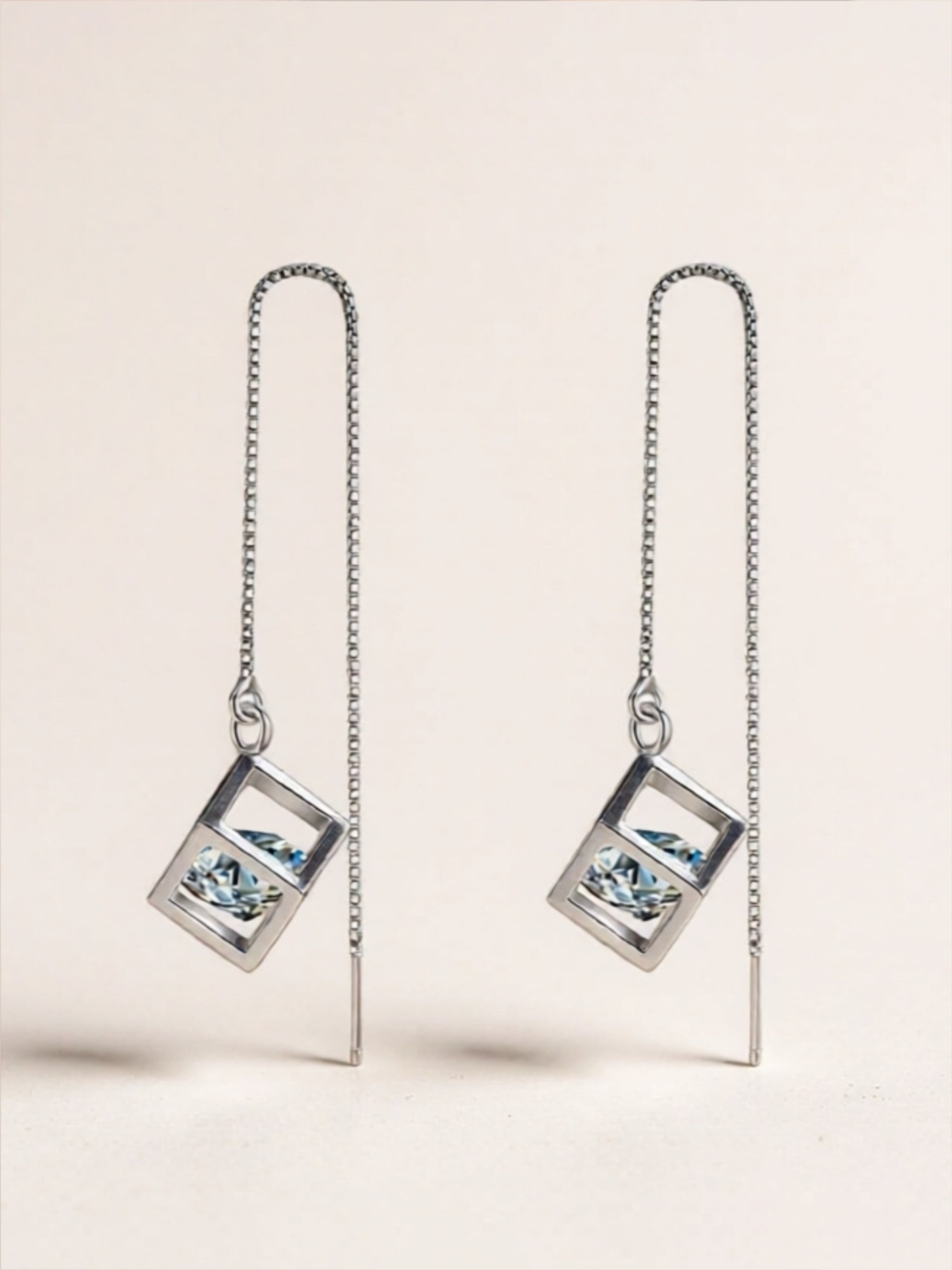 2 Carat Moissanite 925 Sterling Silver Threader Earrings