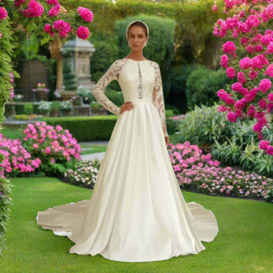 Satin A Line Bridal Dress