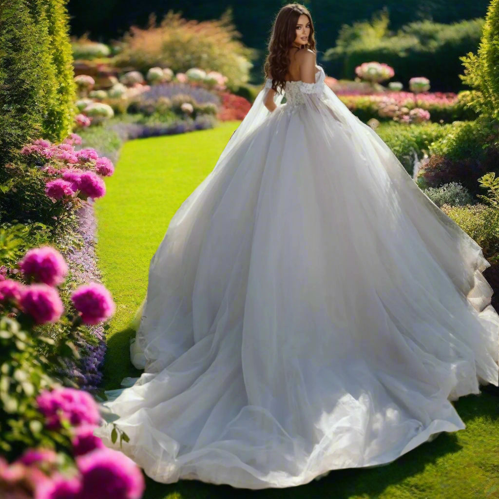 Sweetheart Cape Sleeve Bridal Gown