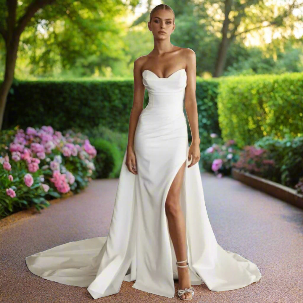 Mermaid Front Slit Bridal Gown