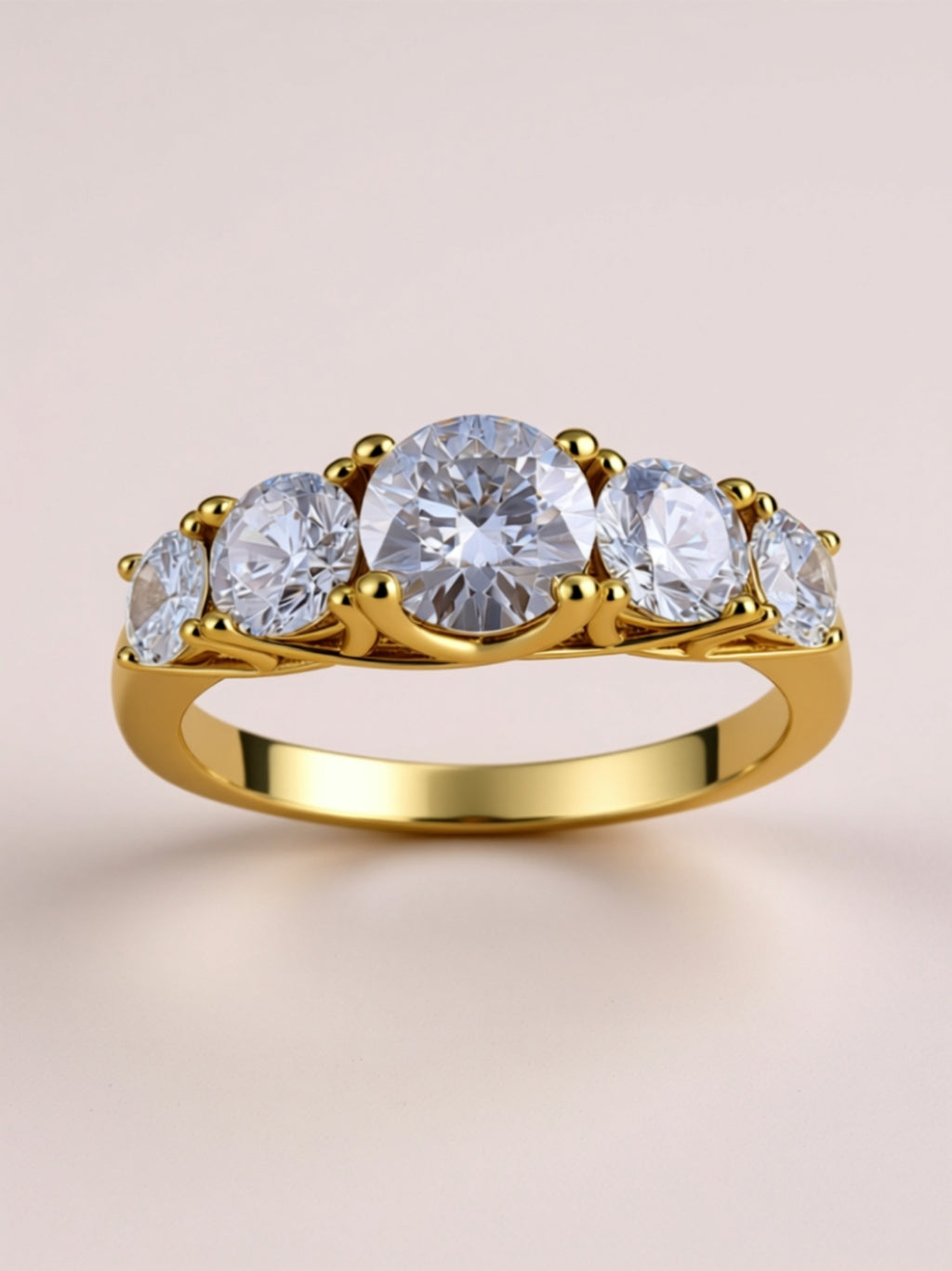 1 Carat Five‑Stone Moissanite Ring