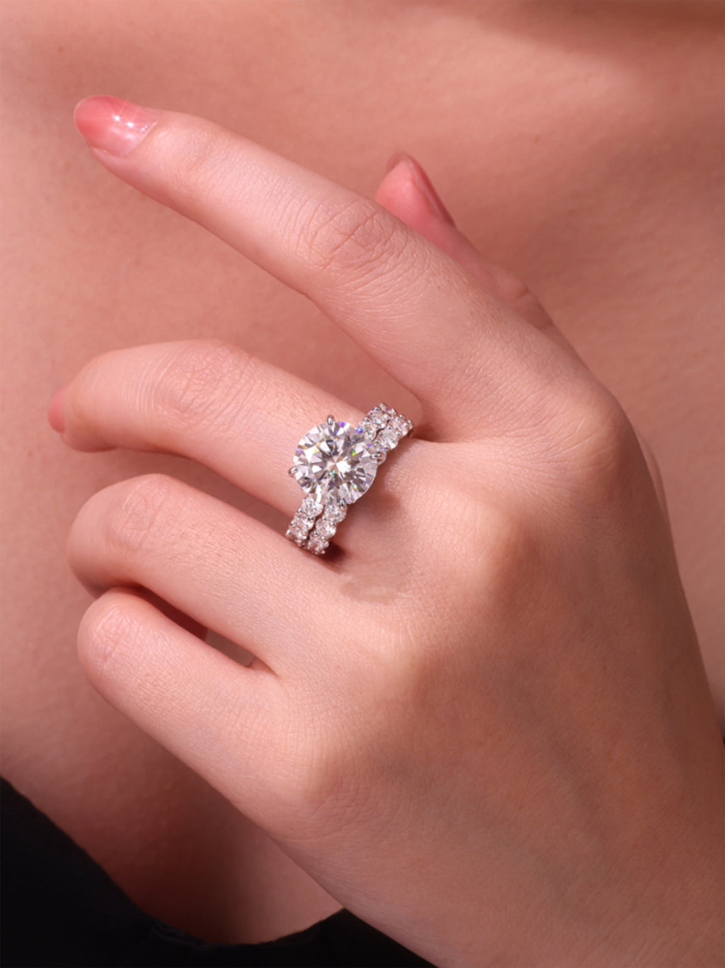5 Carat Moissanite Bridal Ring Set