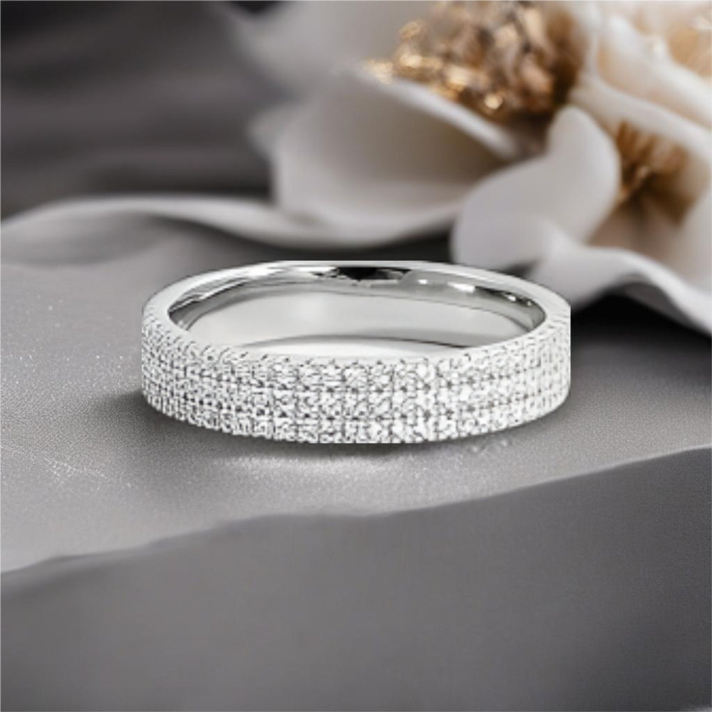 Inlaid CZ 925 Sterling Silver Ring