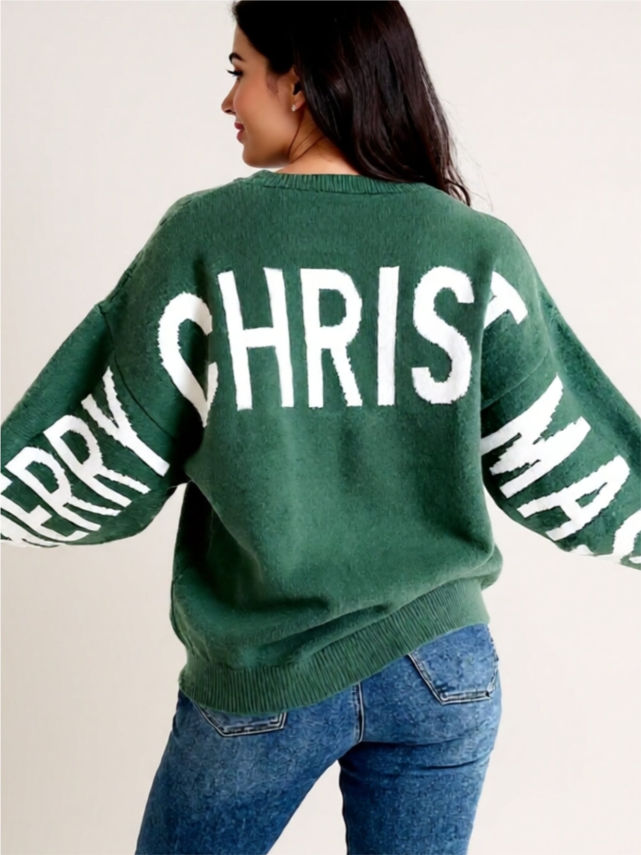 Holiday Graphic Knit Sweater – “Ho Ho Ho” & “Merry Christmas”