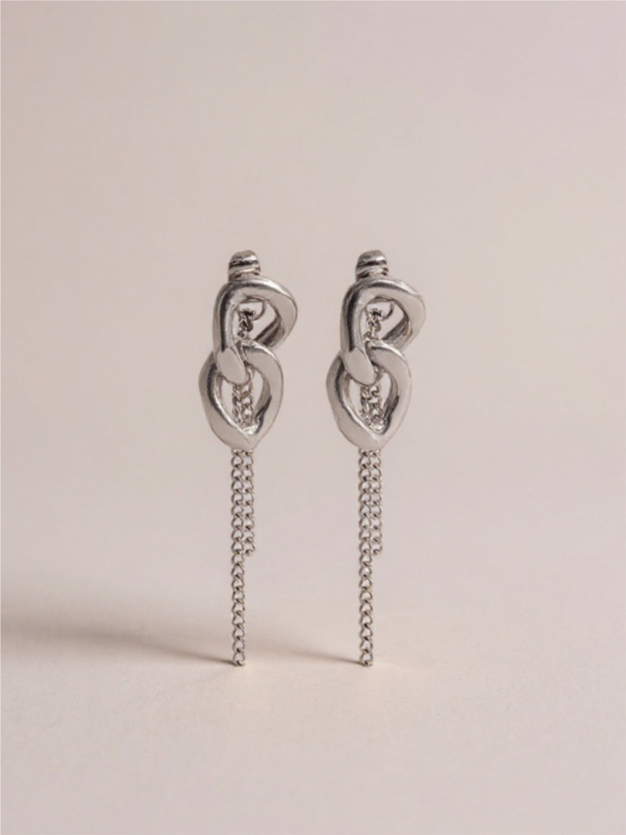 Gold Titanium Steel Chain Earrings