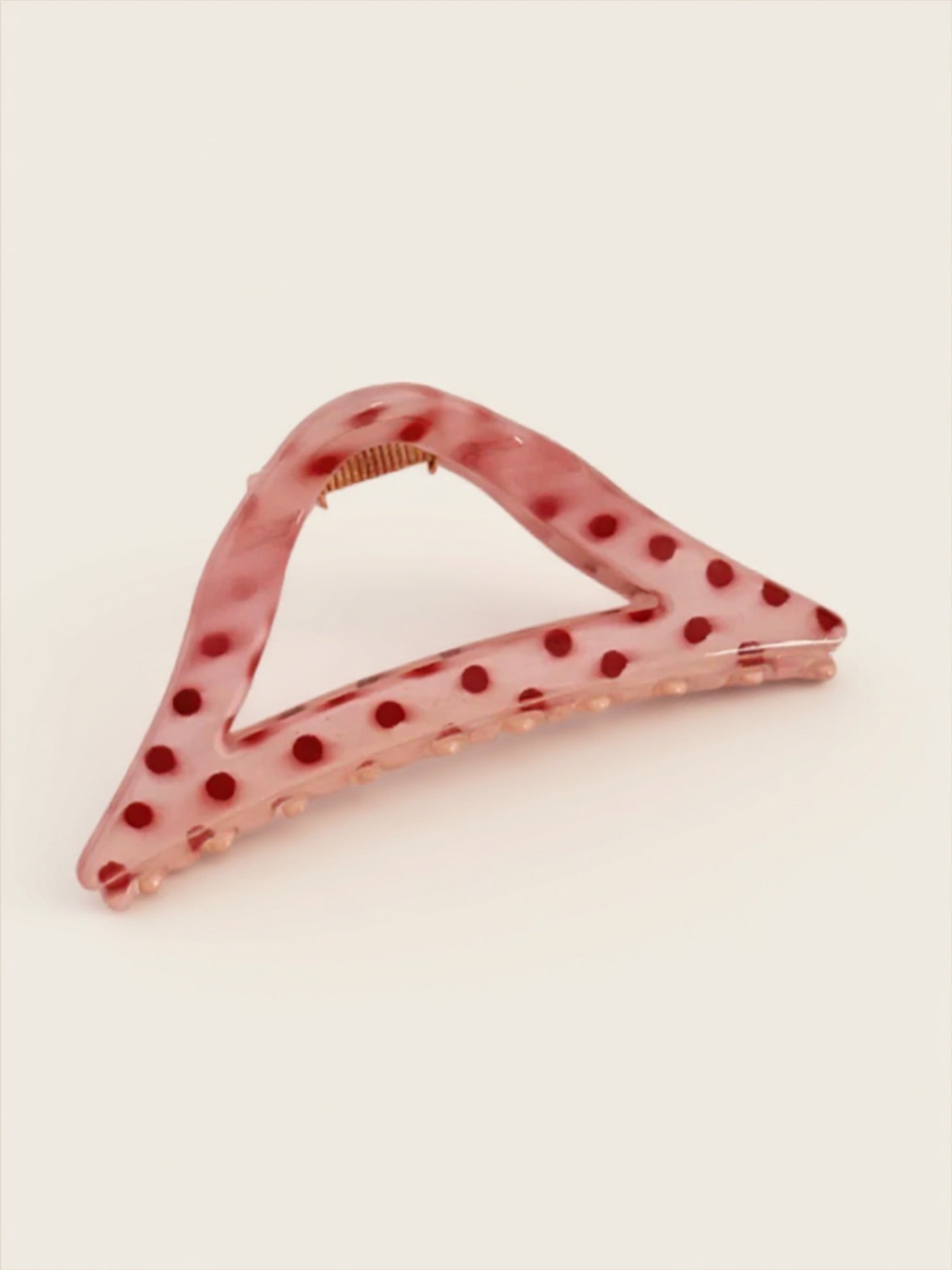 Pink Polka Dot Hair Claw Clip