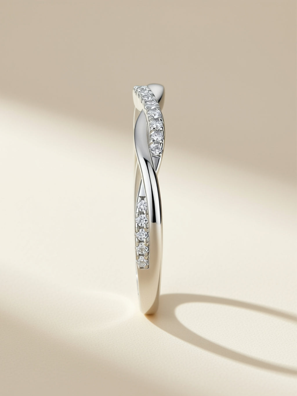 Twisted Moissanite Band Ring