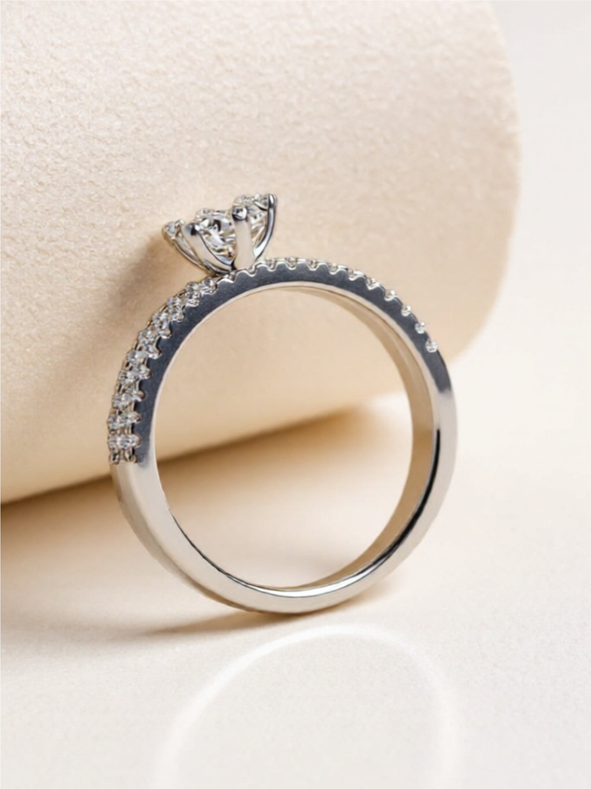 Moissanite 925 Sterling Silver Ring Set