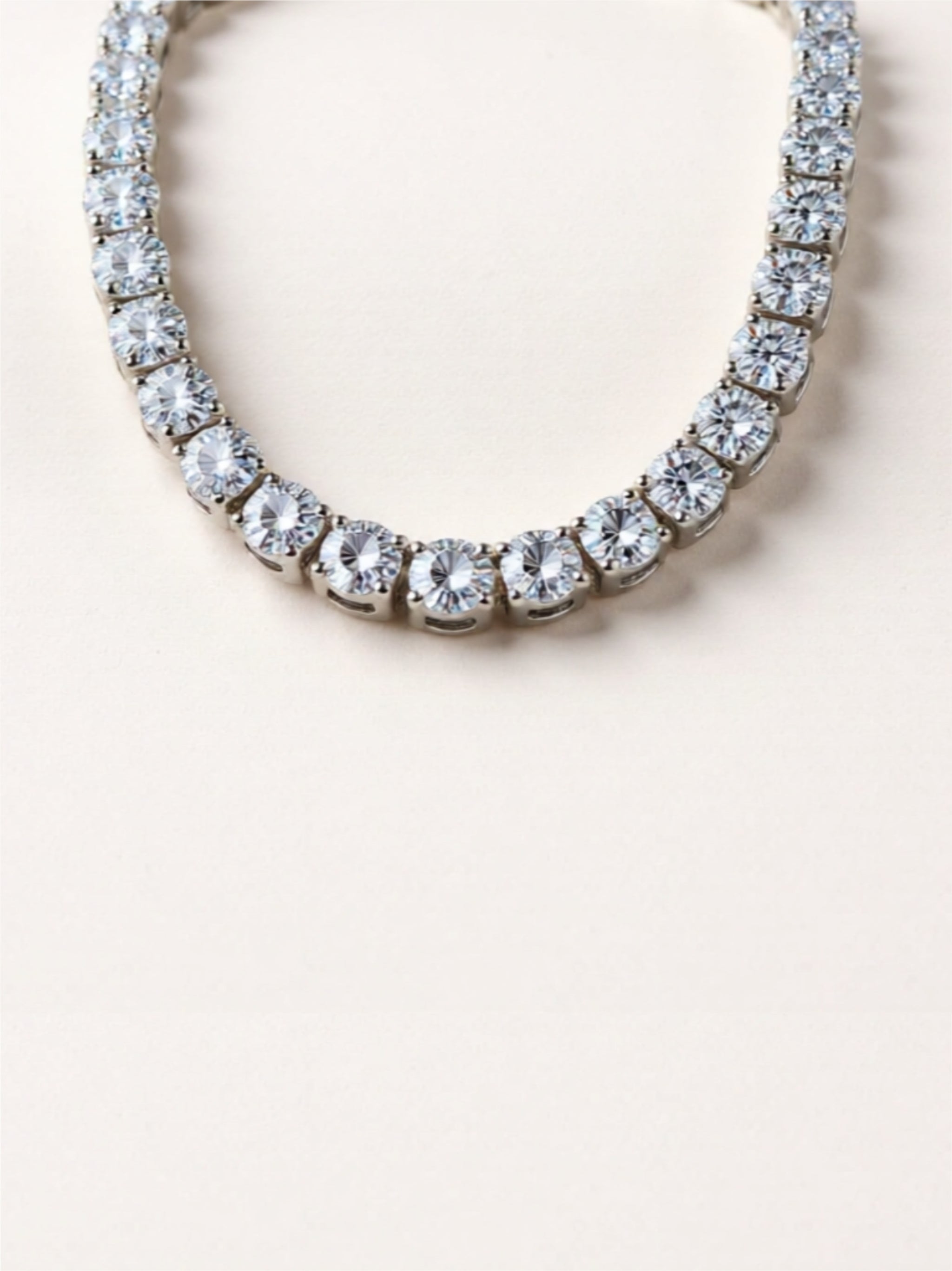 Moissanite 925 Sterling Silver Tennis Necklace