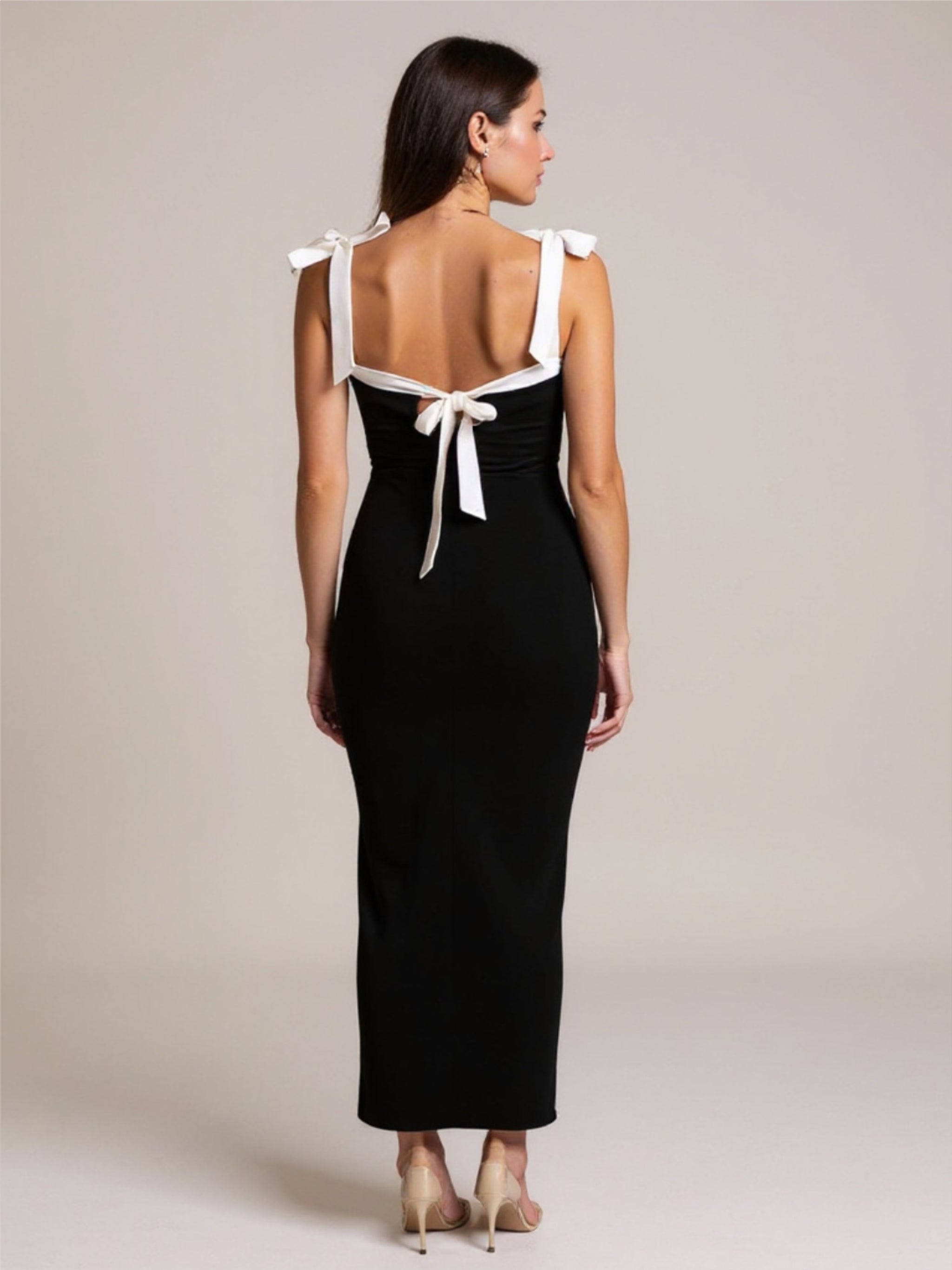 Maxi Dress with Bow Accents