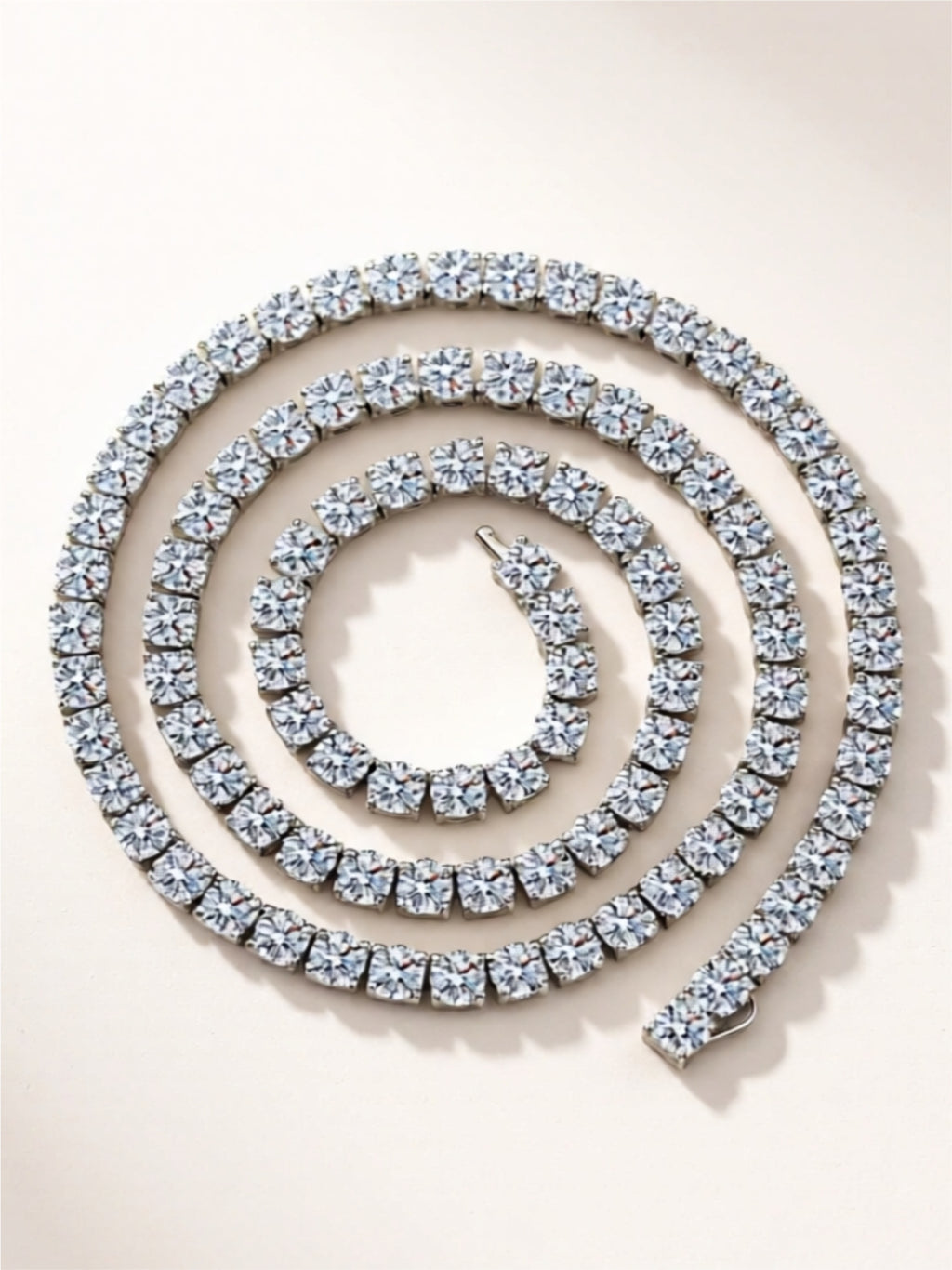 Moissanite 925 Sterling Silver Tennis Necklace
