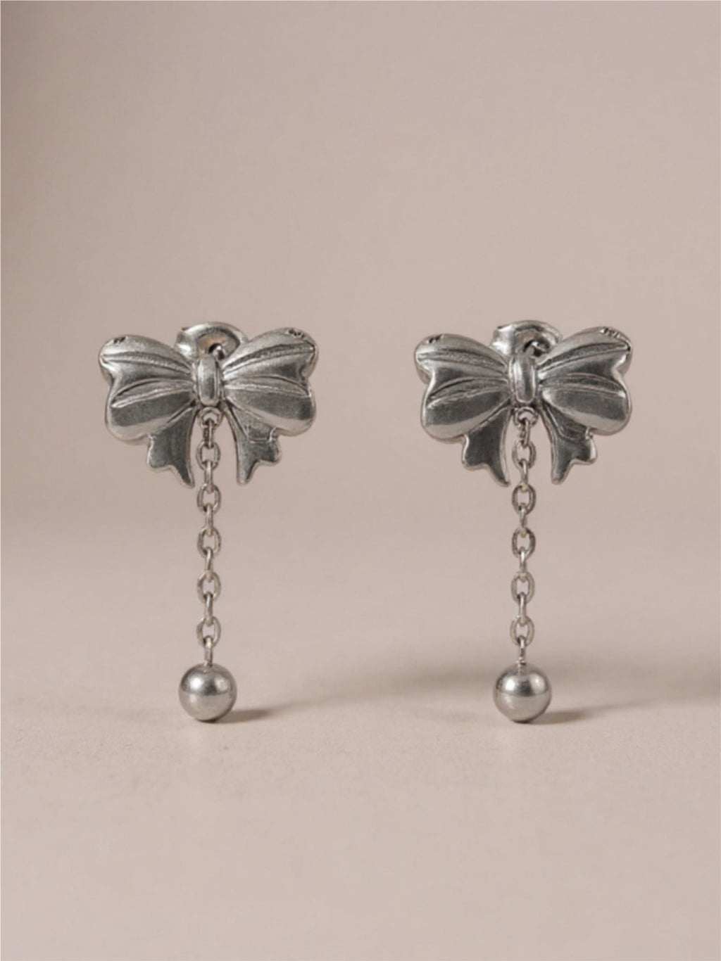 Titanium Steel Bow Earrings