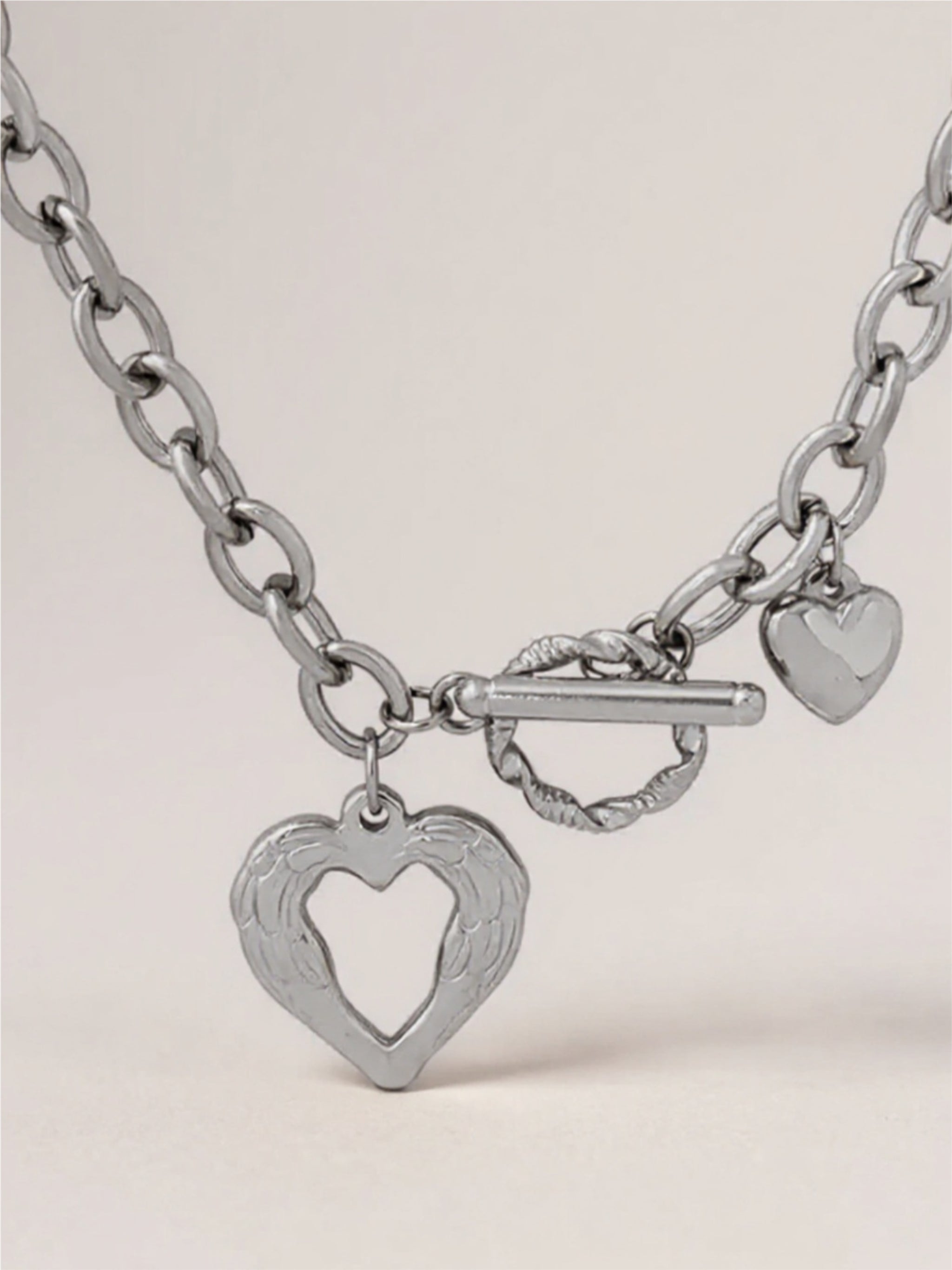 Titanium Steel Heart Pendant Necklace