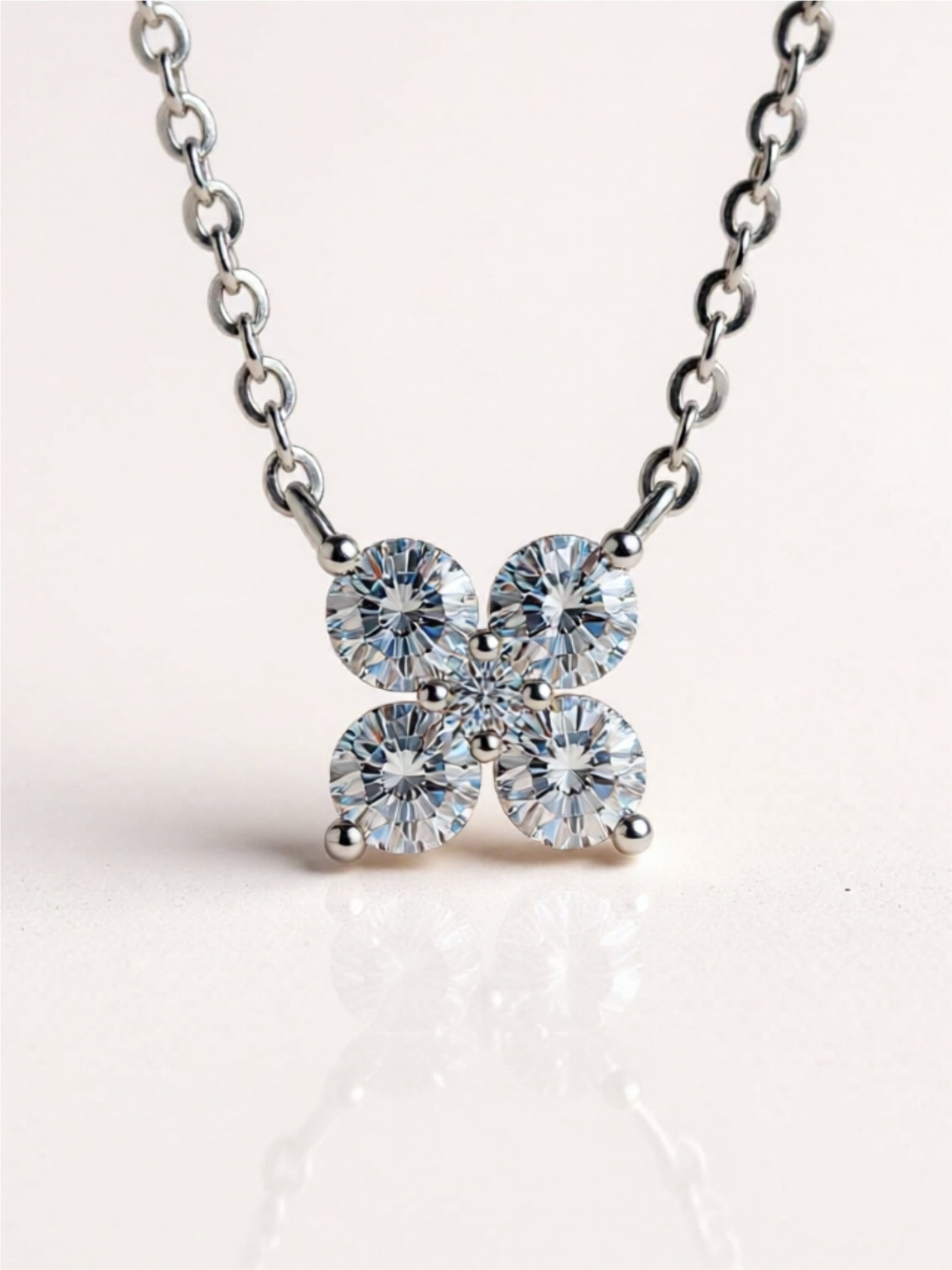 1.26 Carat Moissanite 925 Sterling Silver Pendant Necklace