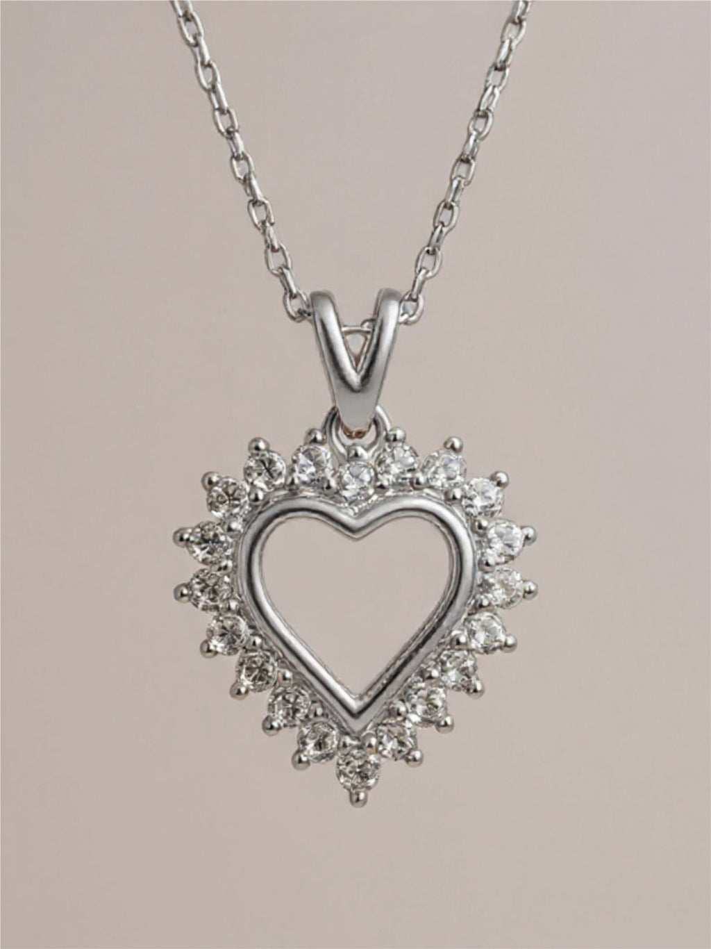 Moissanite 925 Sterling Silver Heart Pendant Necklace