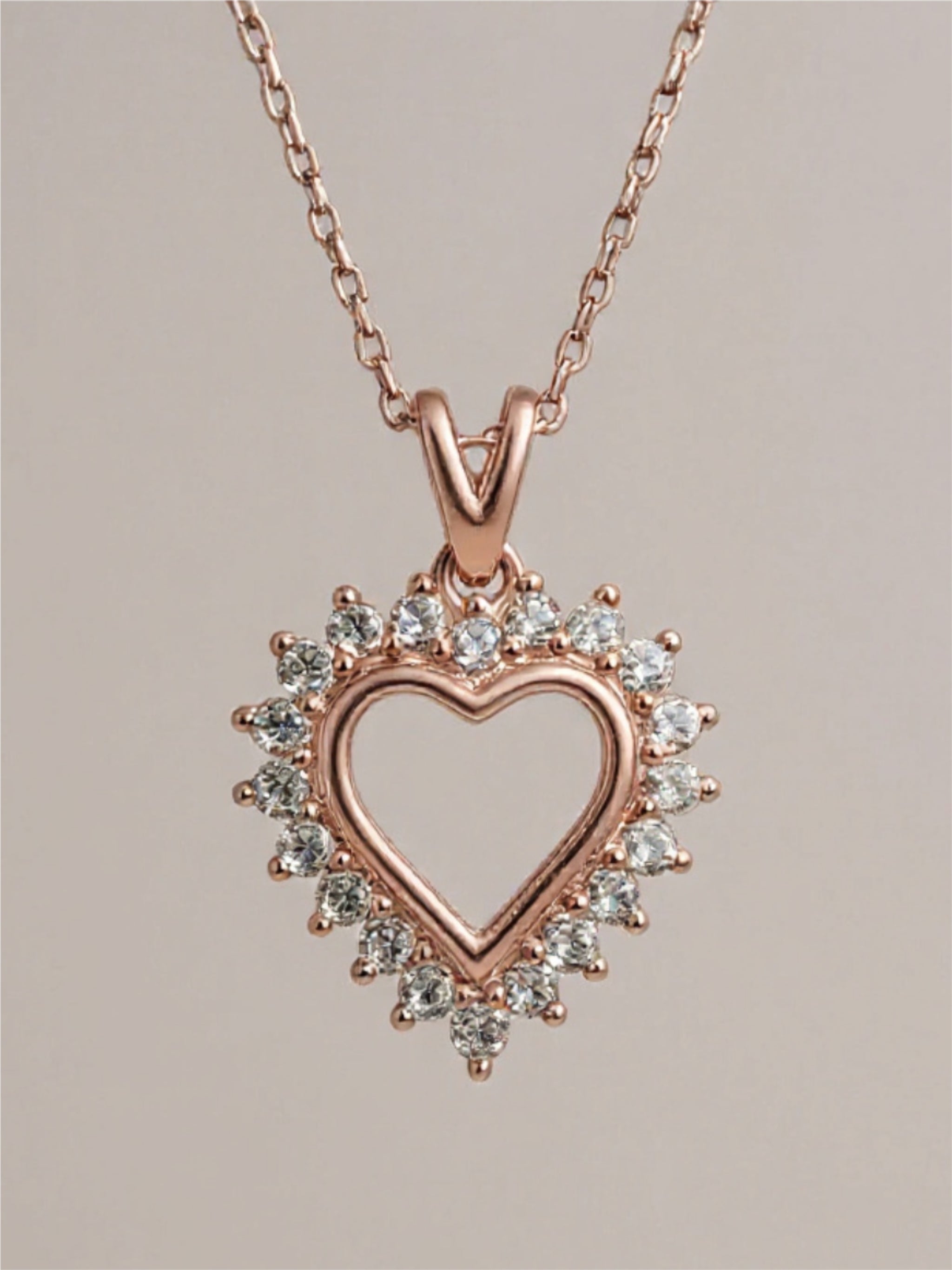 Moissanite 925 Sterling Silver Heart Pendant Necklace