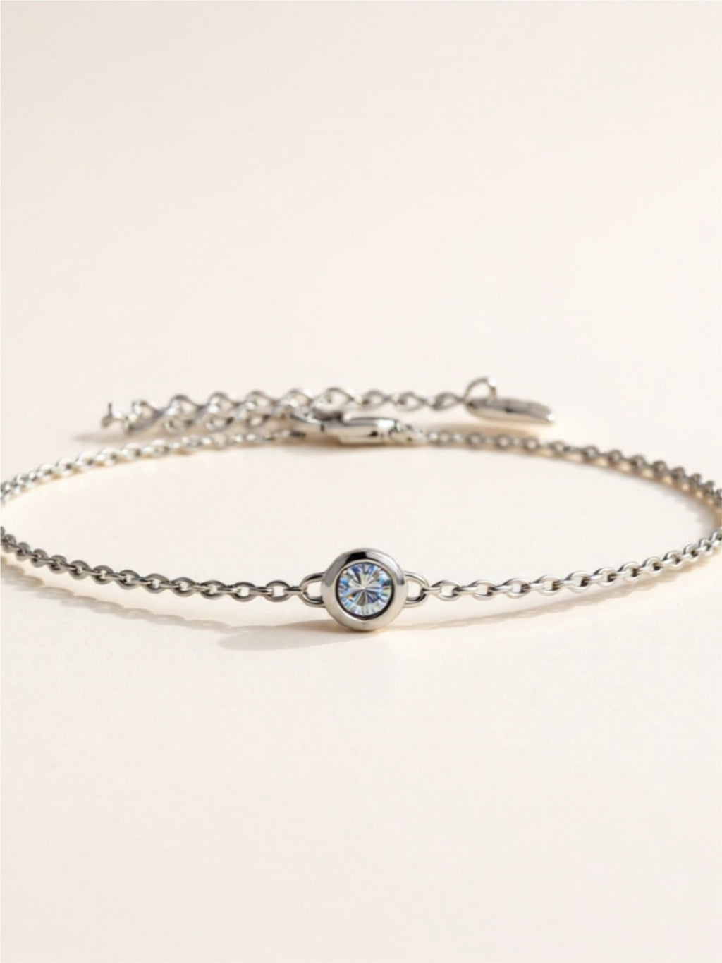 Inlaid Moissanite 925 Sterling Silver Bracelet