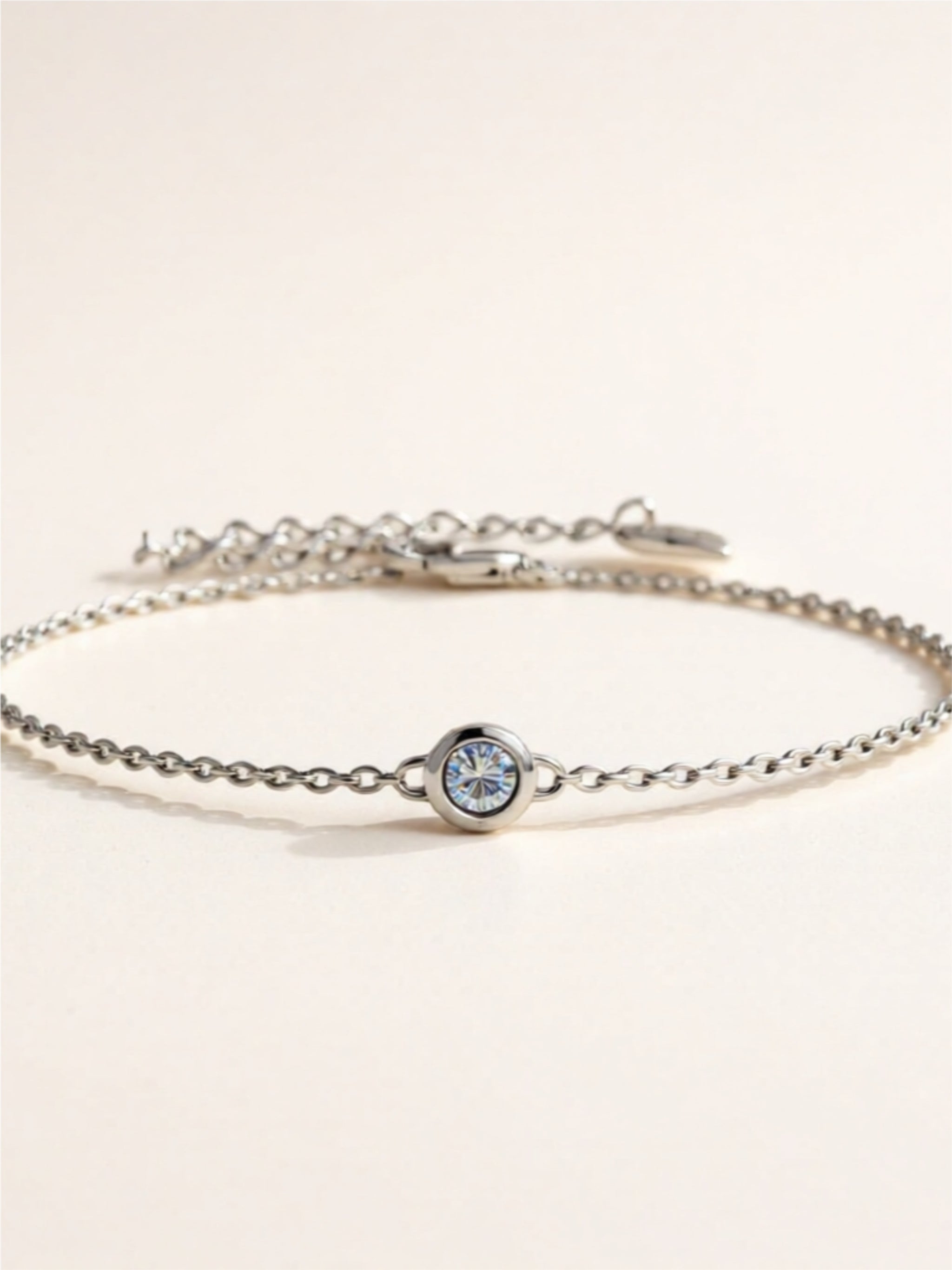 Inlaid Moissanite 925 Sterling Silver Bracelet