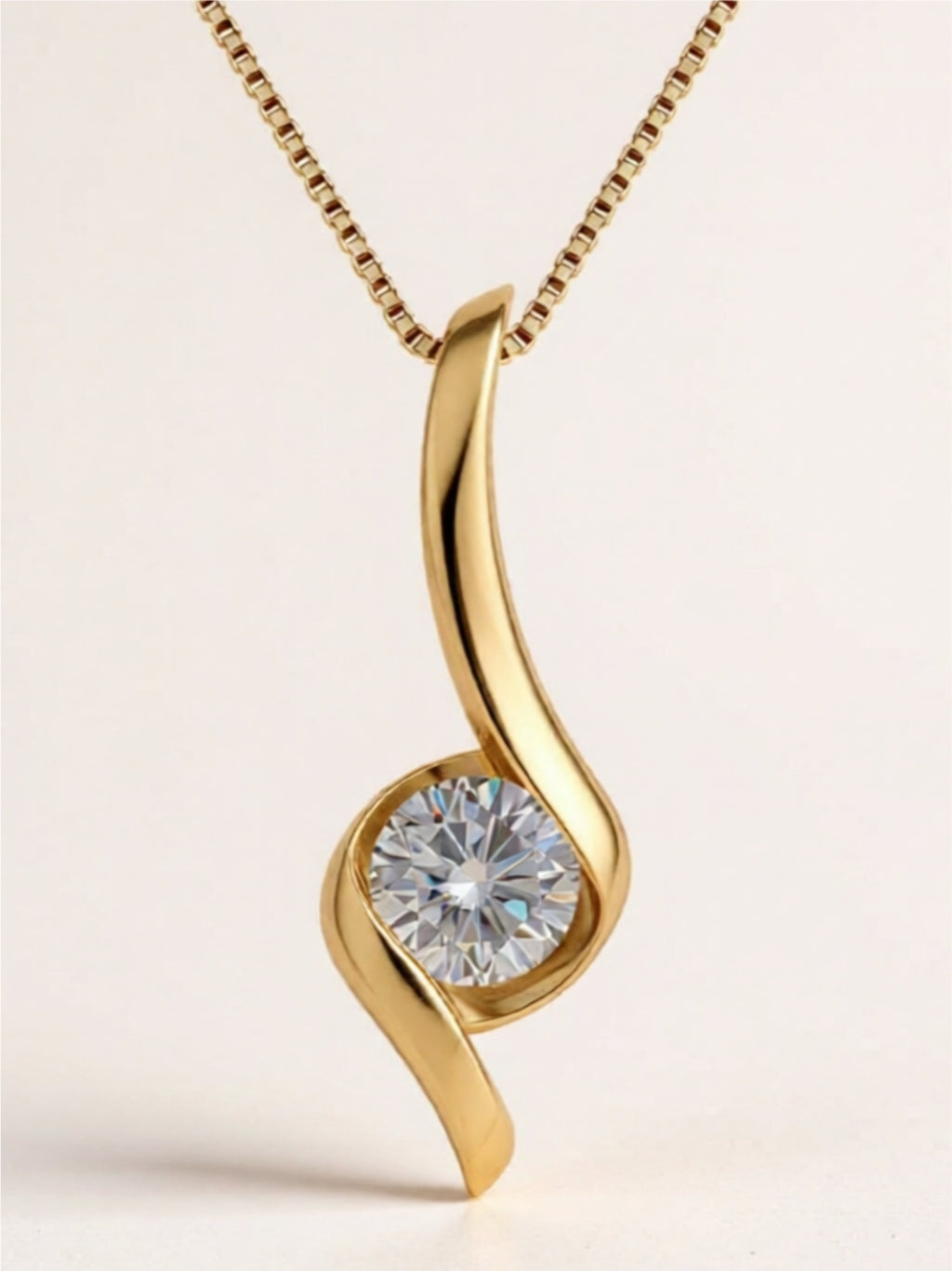 1 Carat Moissanite 925 Sterling Silver Necklace