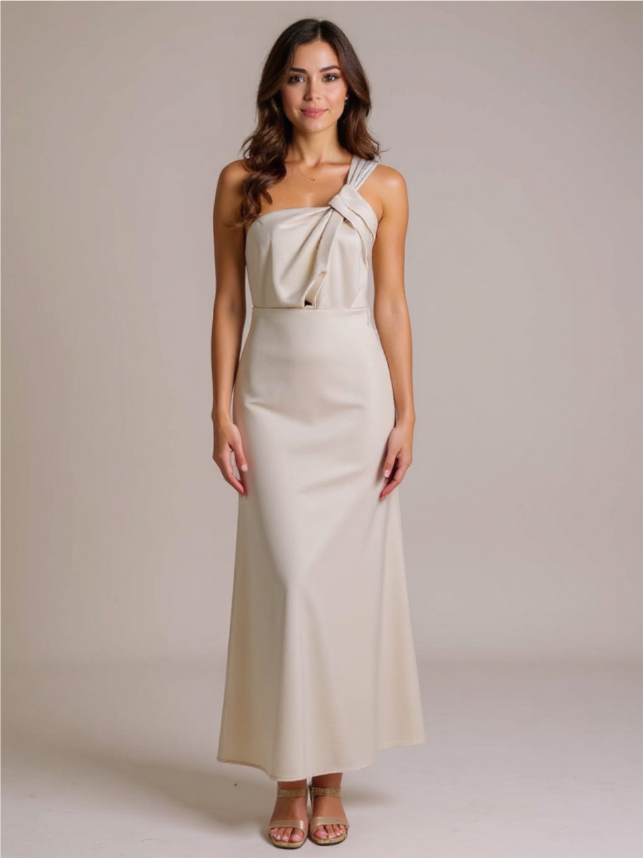 Knotted Single Shoulder Maxi Dress