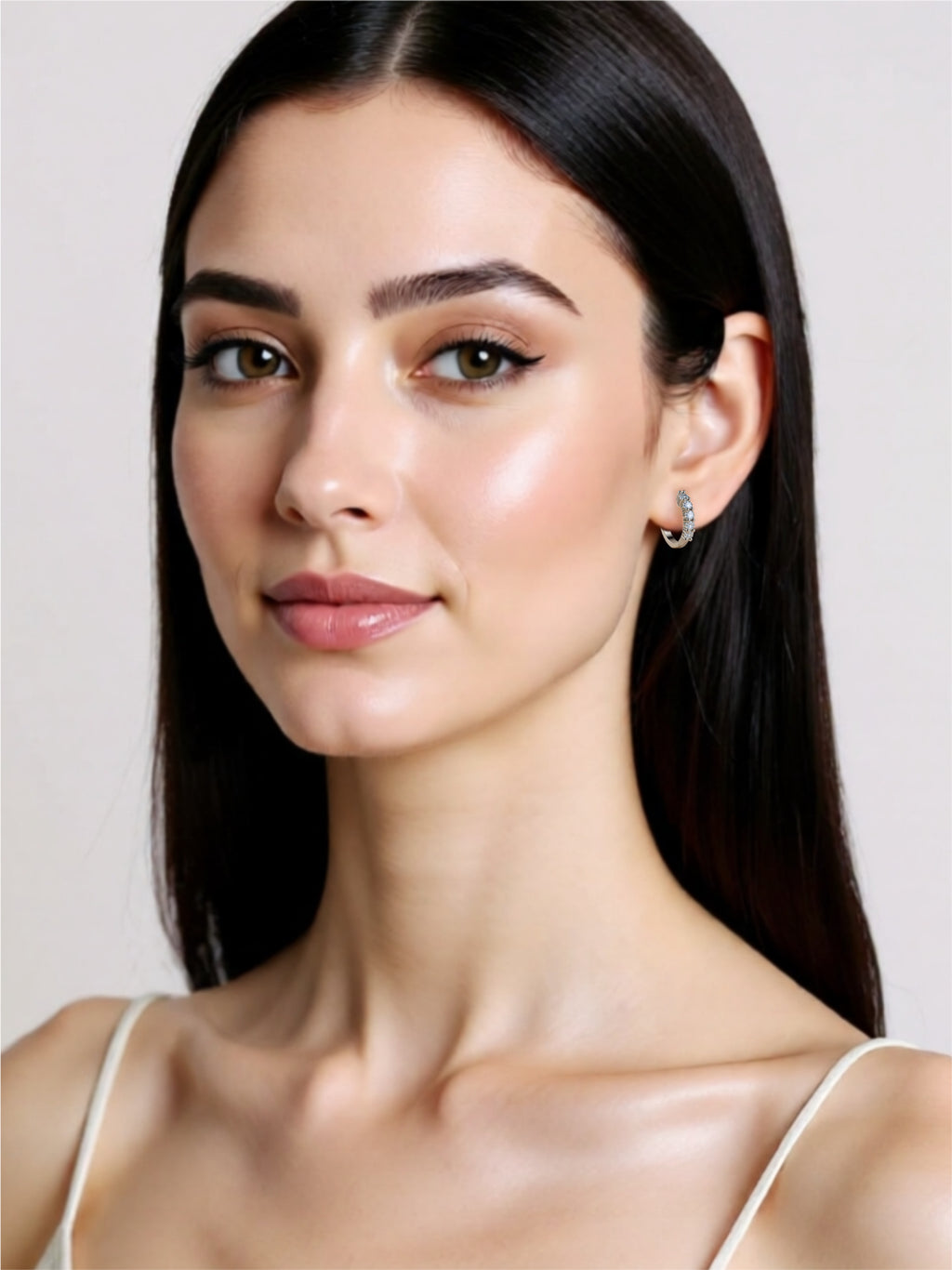 1 Carat Moissanite 925 Sterling Silver Hoop Earrings