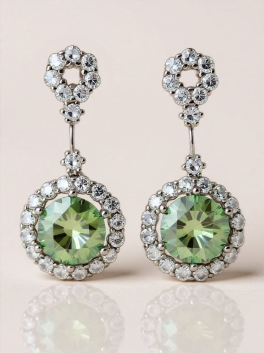 4 Carat Crystal Drop Dangle 925 Sterling Silver Earrings