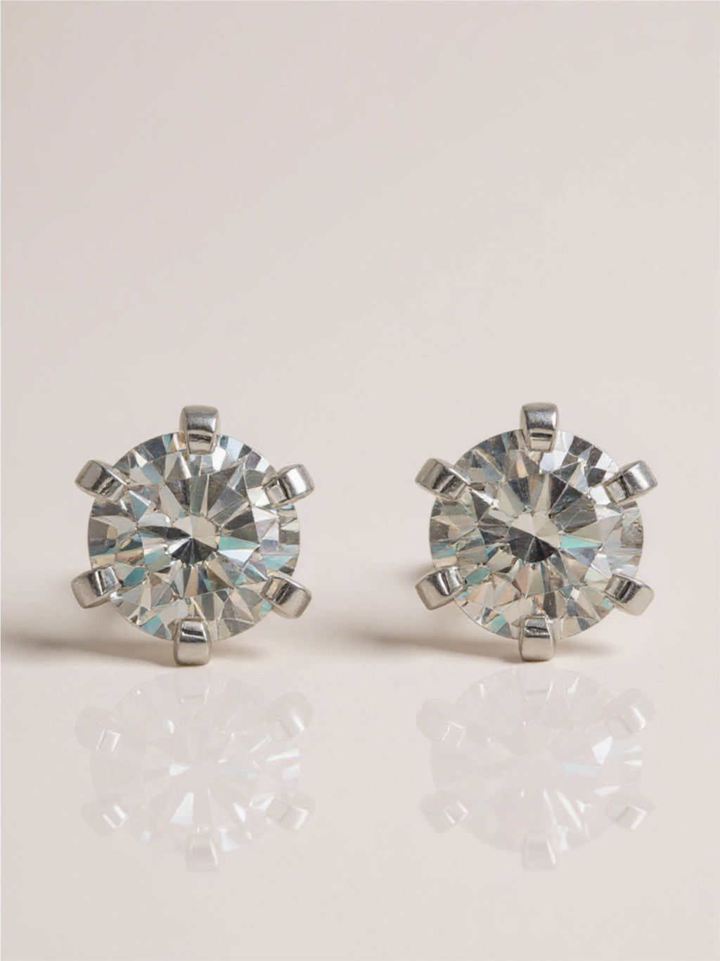 1 Carat Moissanite Sterling Silver Stud Earrings