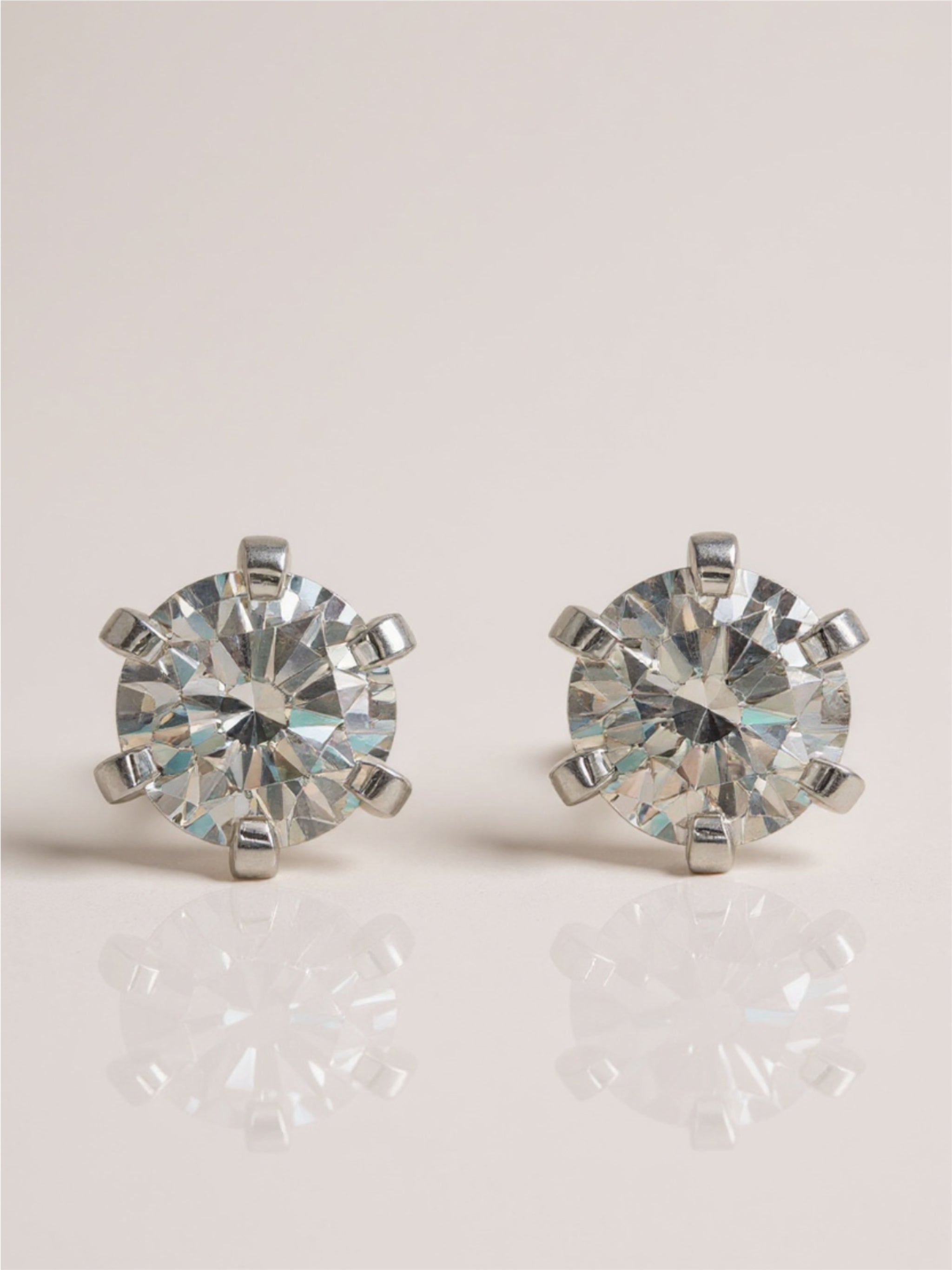 1 Carat Moissanite Sterling Silver Stud Earrings