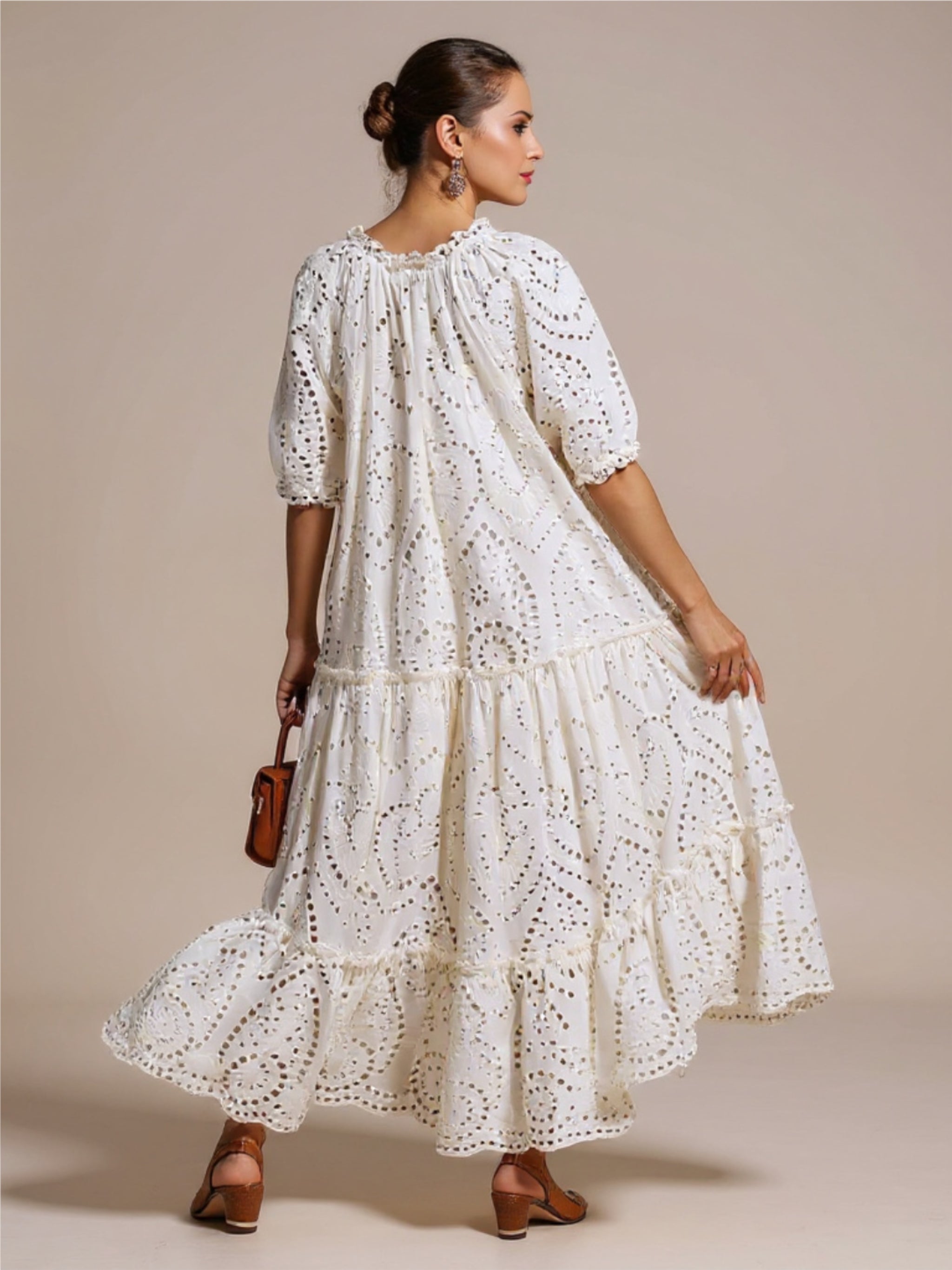 Ivory Layered Lace Dress