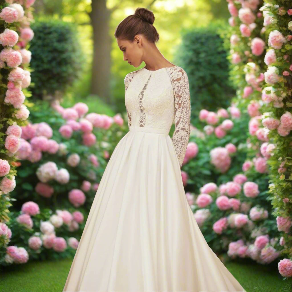 Satin A Line Bridal Dress