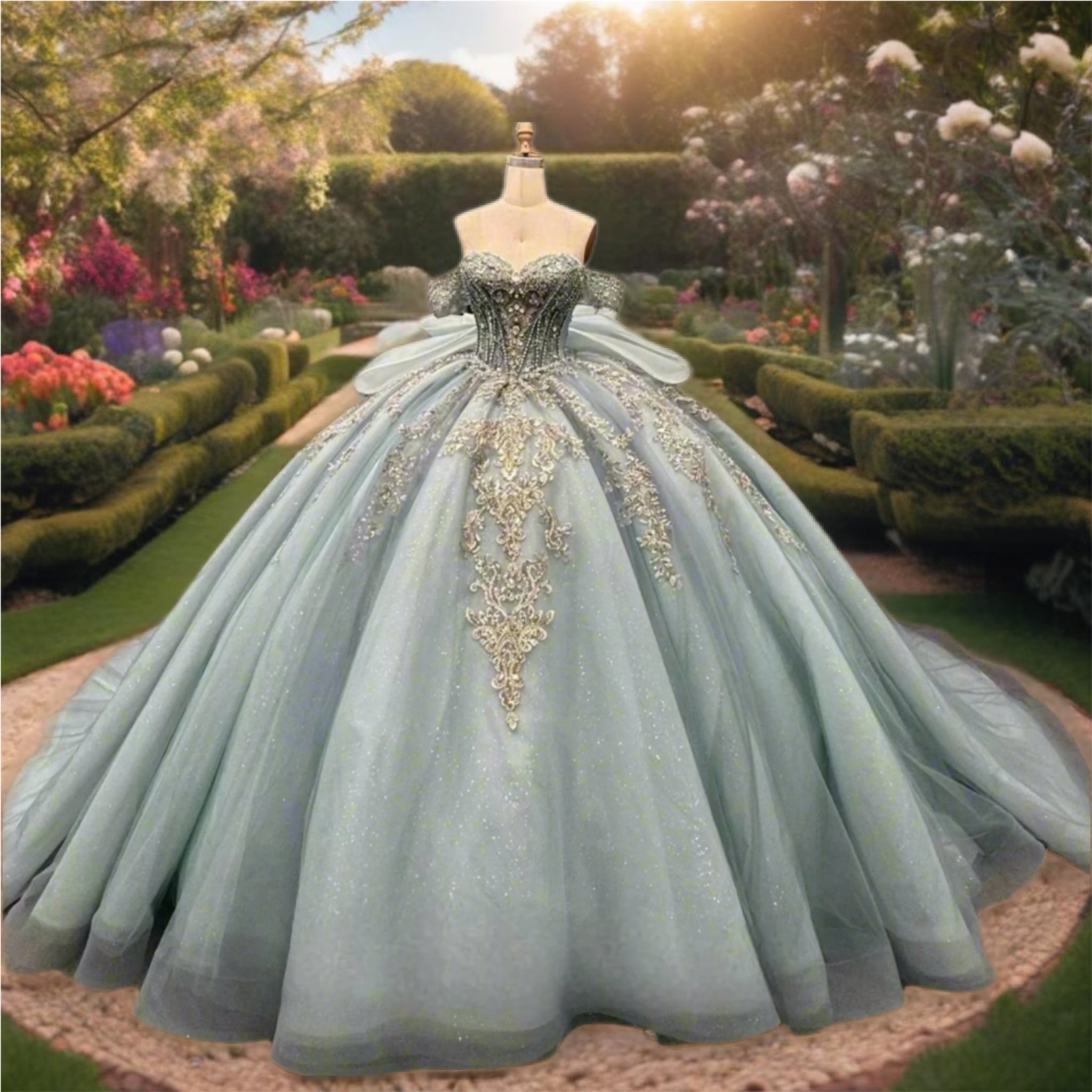 Off the Shoulder Glitter Quinceanera Dress