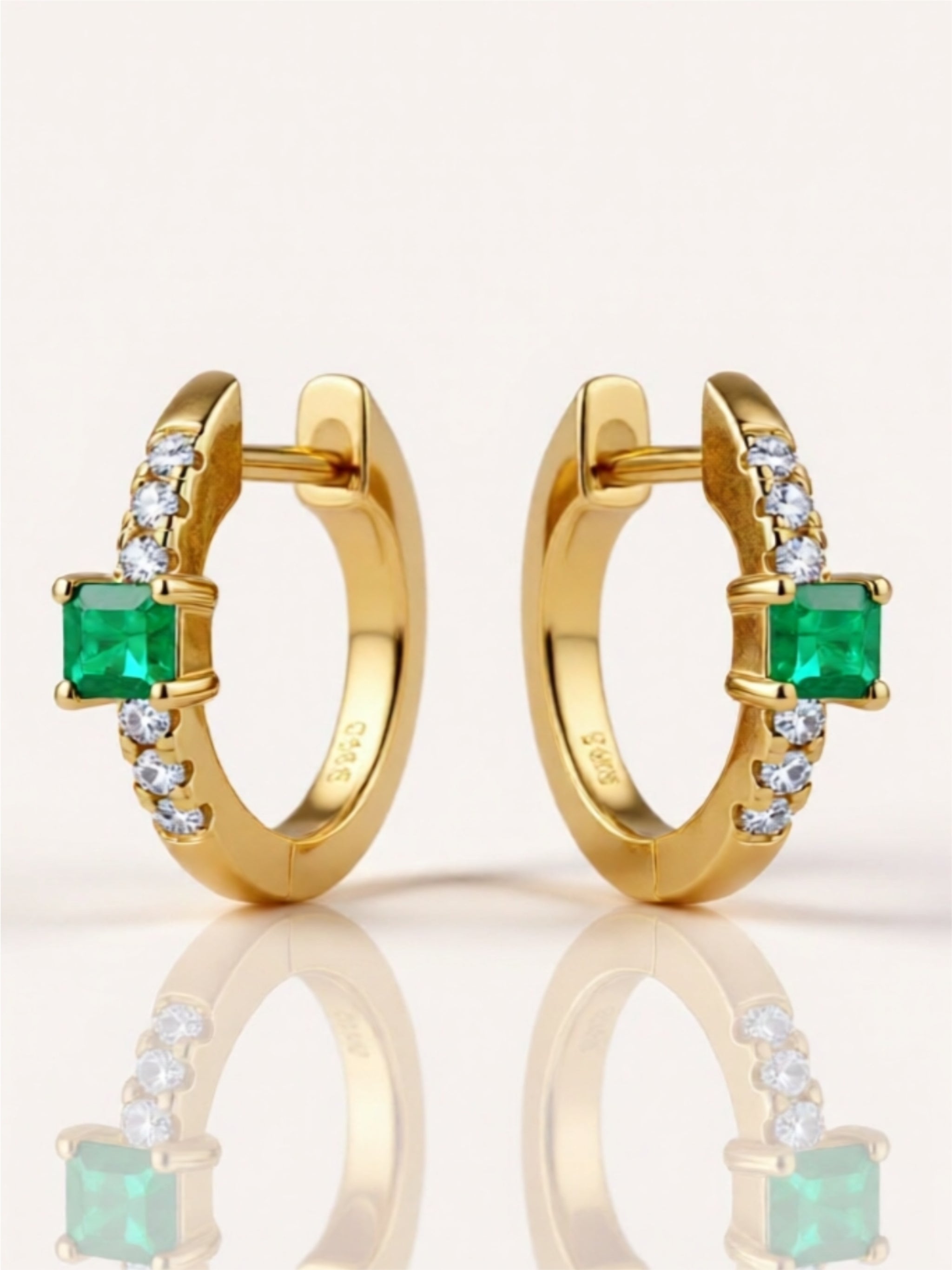 Gold Vermeil Emerald Earrings