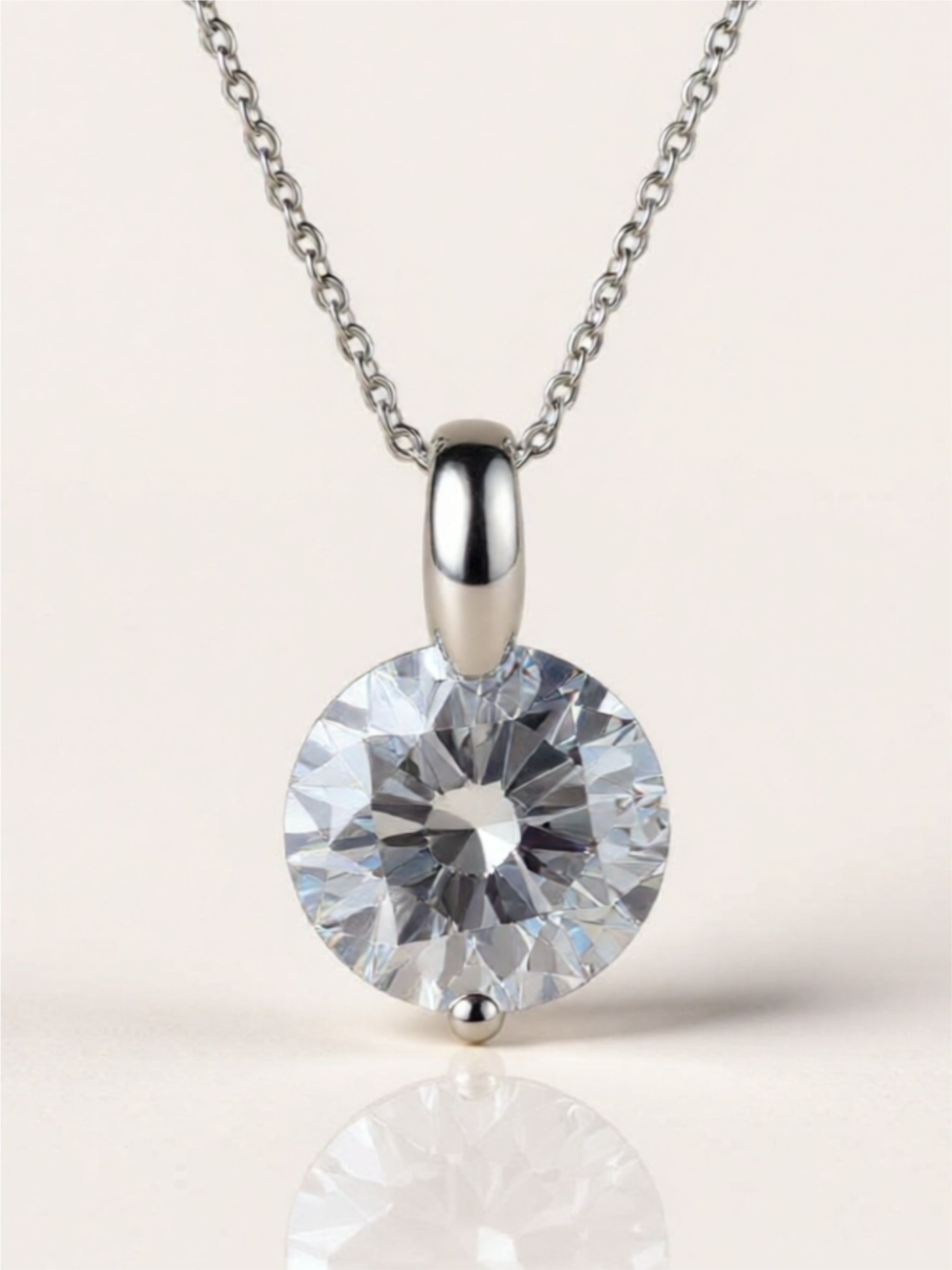 925 Sterling Silver Moissanite Pendant Necklace