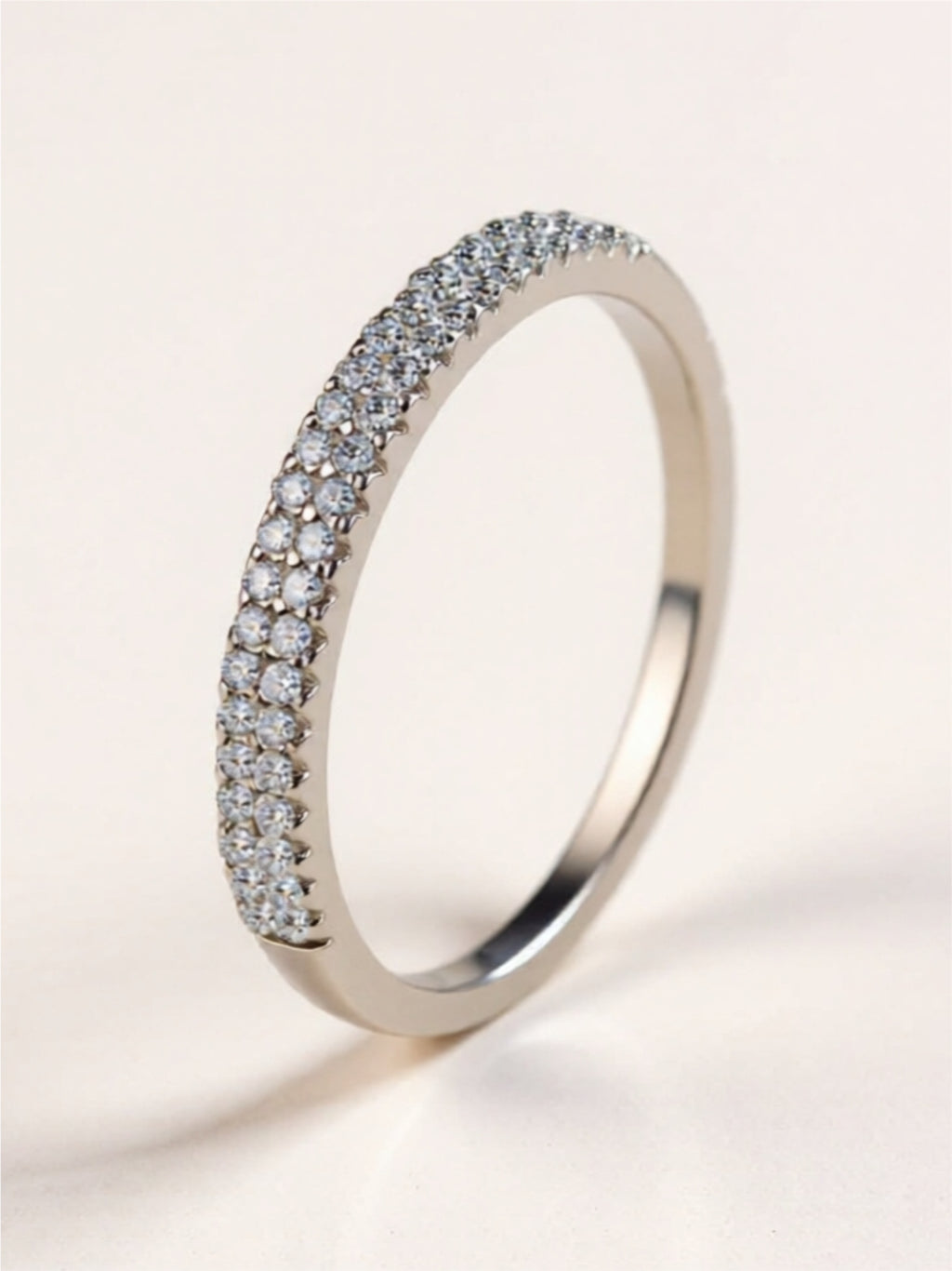Moissanite 925 Sterling Silver Half-Eternity Ring