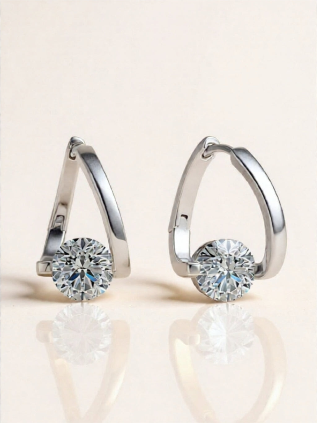 2 Carat Moissanite 925 Sterling Silver Heart Earrings