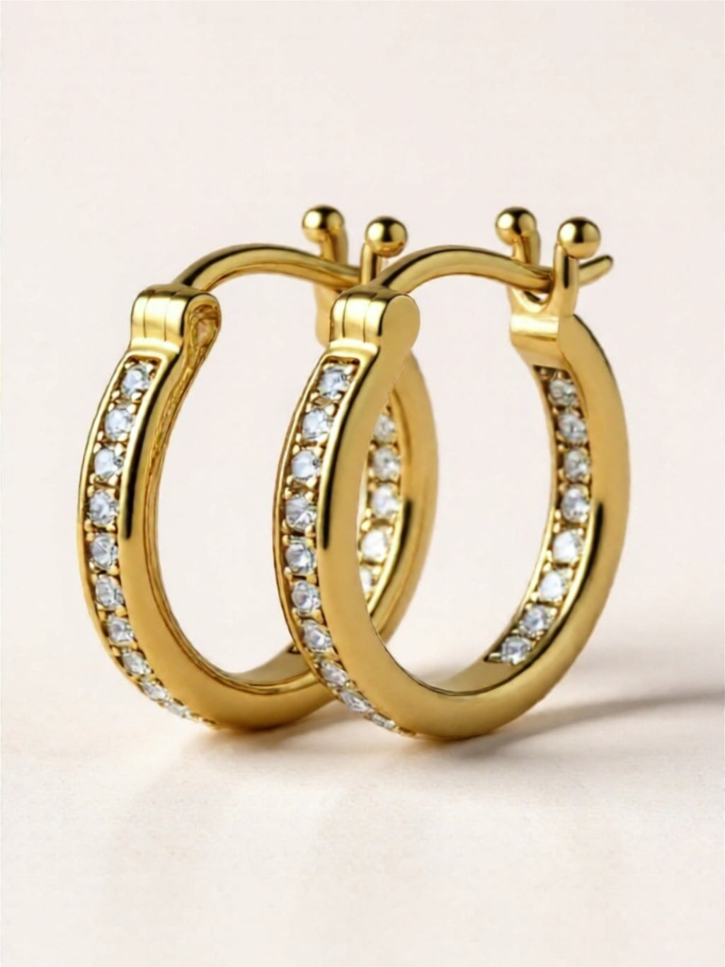 inimalist Moissanite Hoop Earrings in Platinum, Gold & Rose Gold Sterling Silver
